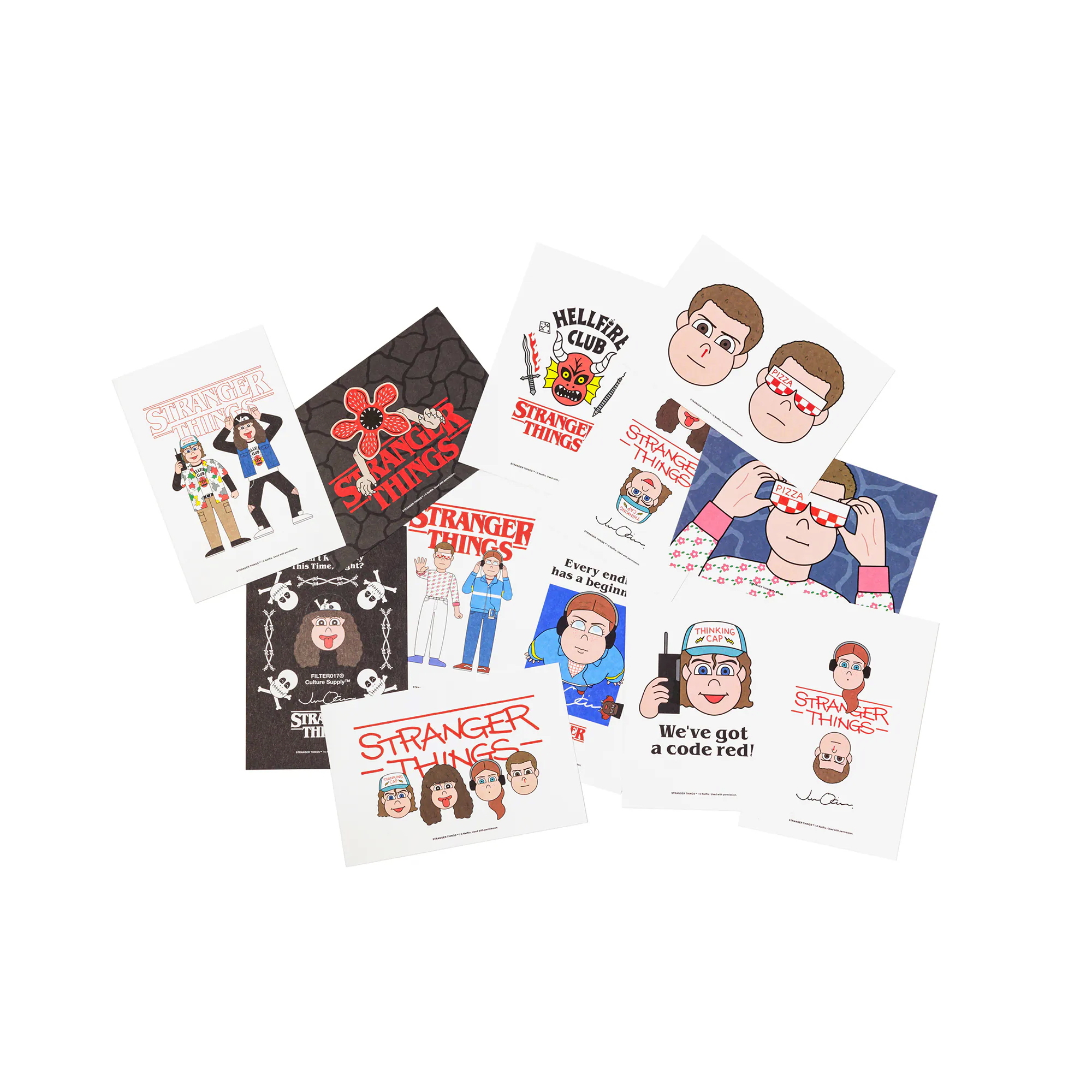 【車庫服飾】FILTER017® X Stranger Things X Jun Oson / 怪奇物語明信片組 (12入)