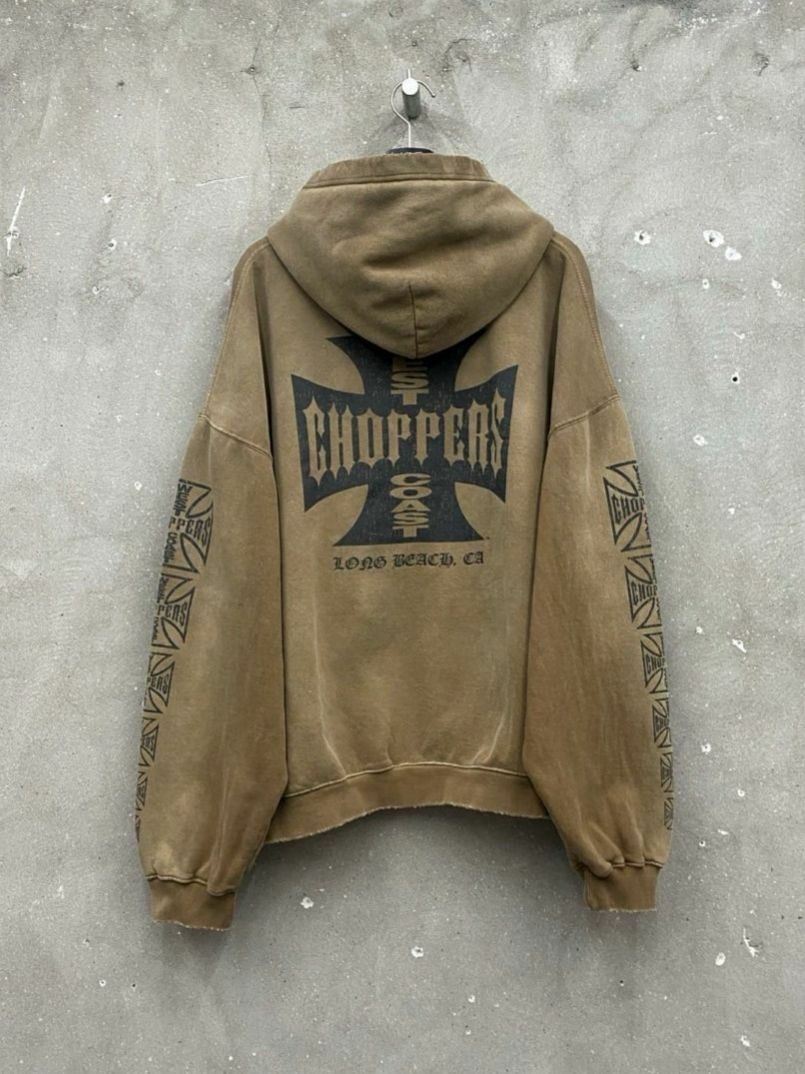 洗水英文字圖案連帽衛衣(薄抓毛底) ARCHIVE-290T