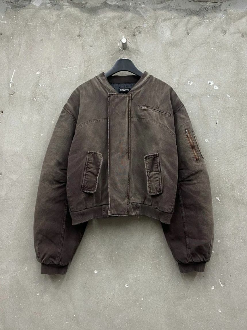 洗水淨色拉鍊外套(夾棉) ARCHIVE-293JK