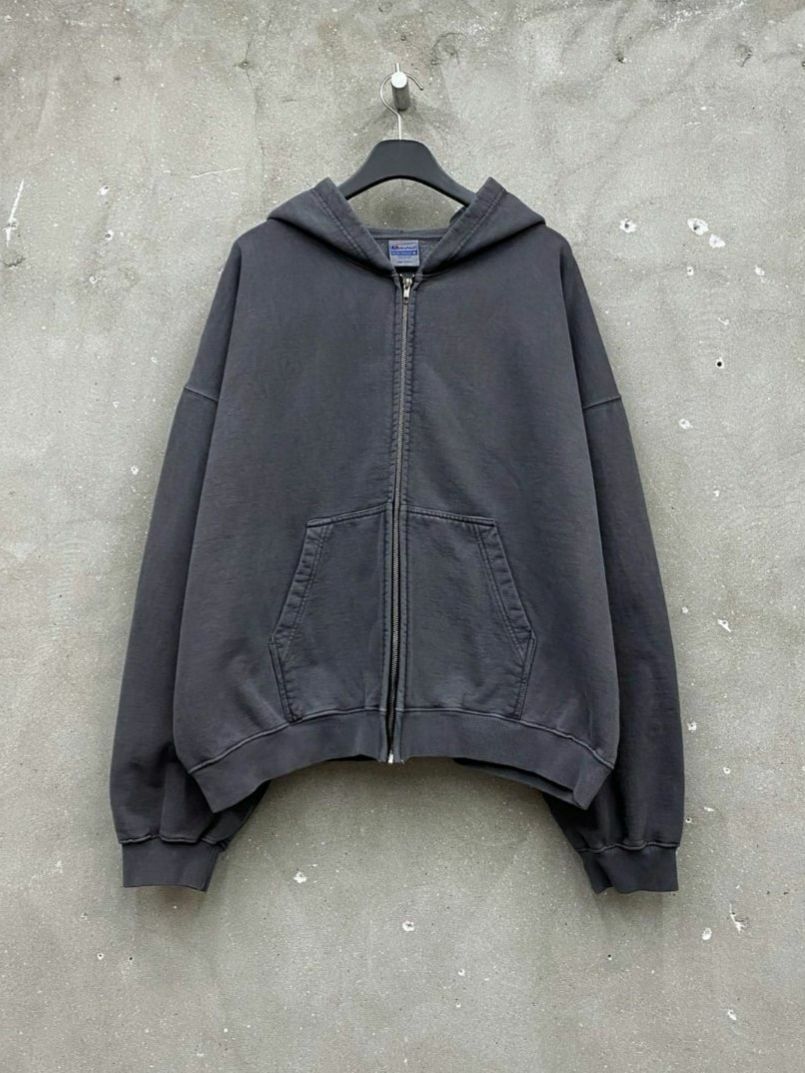 洗水淨色連帽拉鍊外套(薄抓毛底) ARCHIVE-294JK