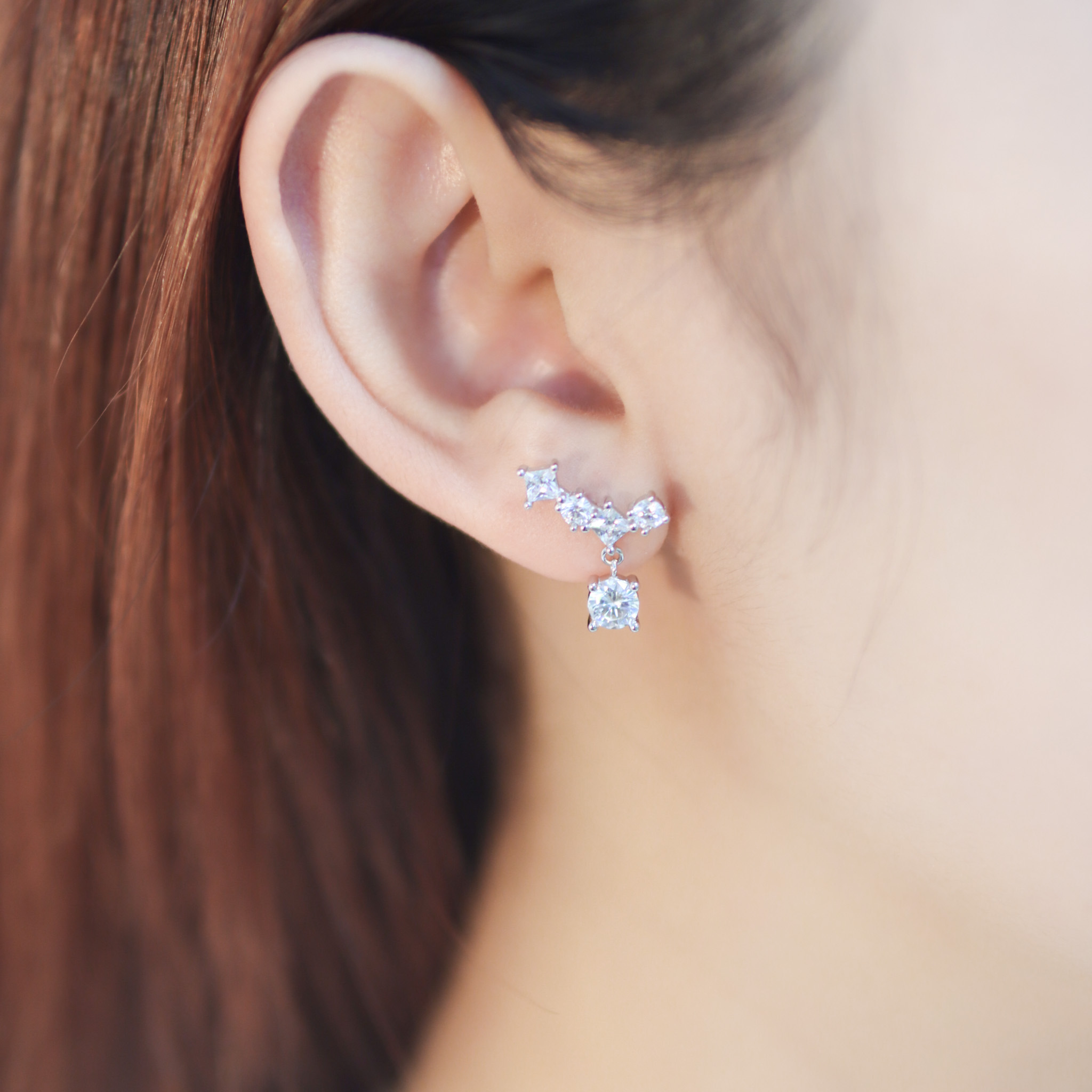 | 925純銀・白金 | 星星降臨耳環 | EA0878 |