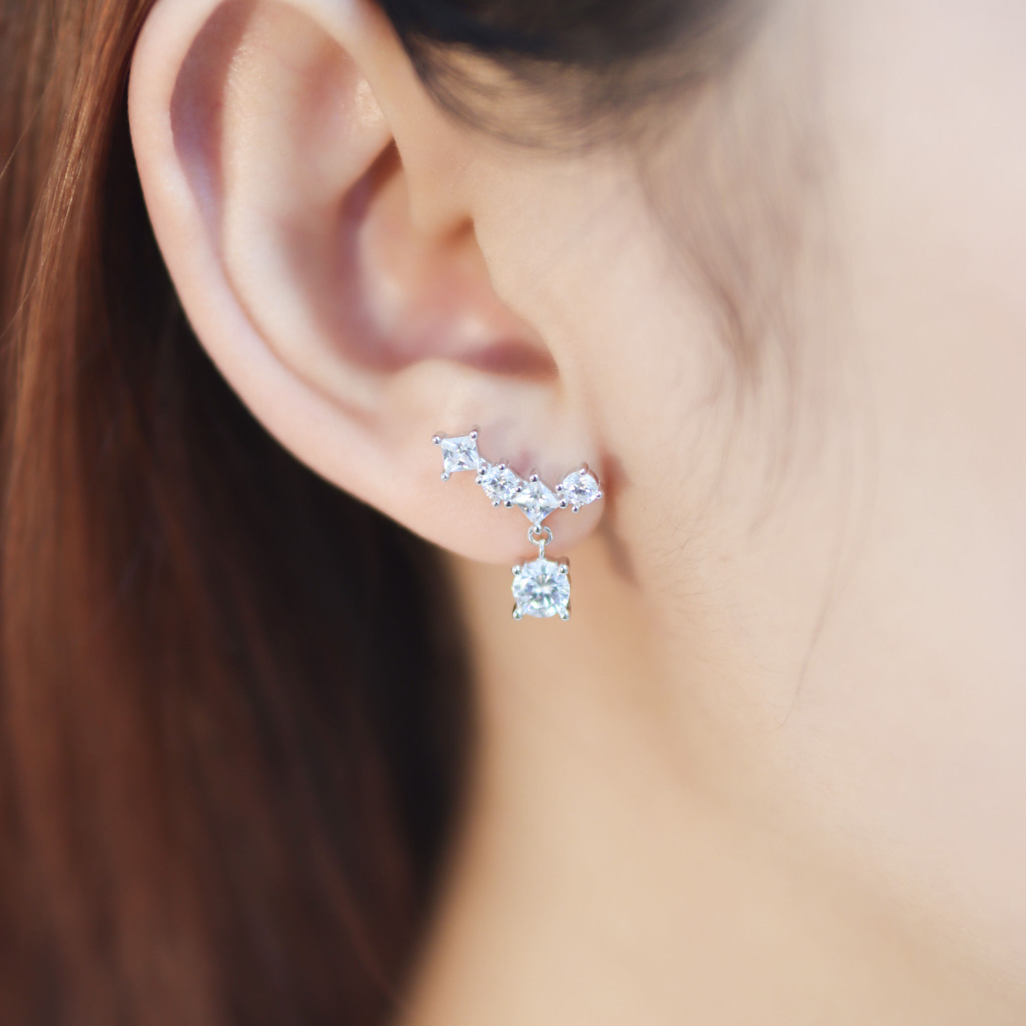 | 925純銀・白金 | 星星降臨耳環 | EA0878 |