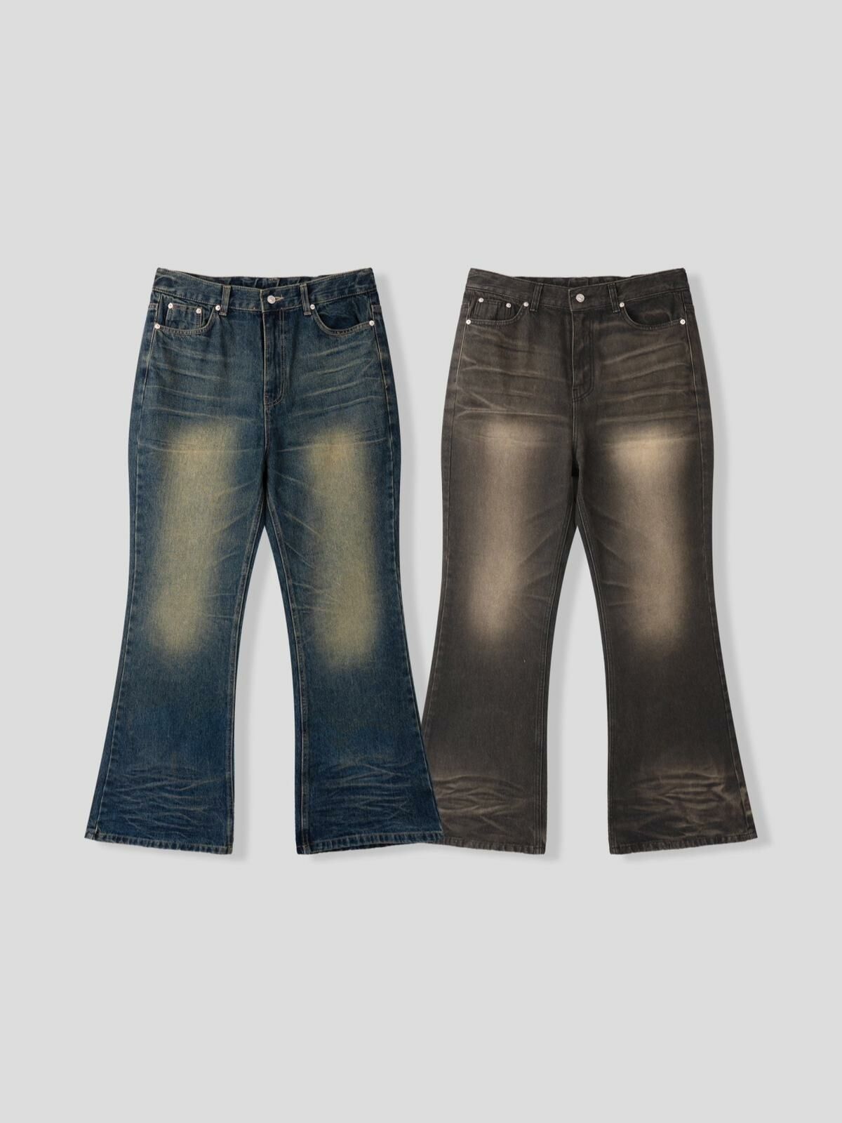 洗水淨色喇叭牛仔褲 EARN-042P