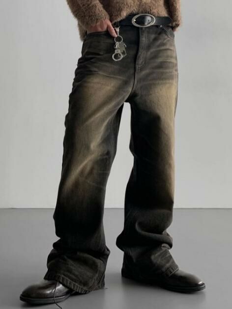 洗水淨色喇叭牛仔褲 EARN-042P