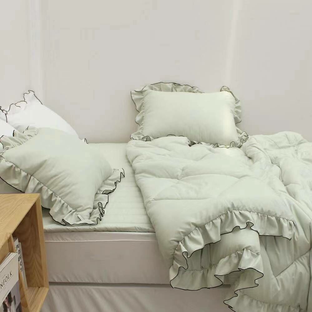 KQ3317 素面浪漫荷葉邊Poly