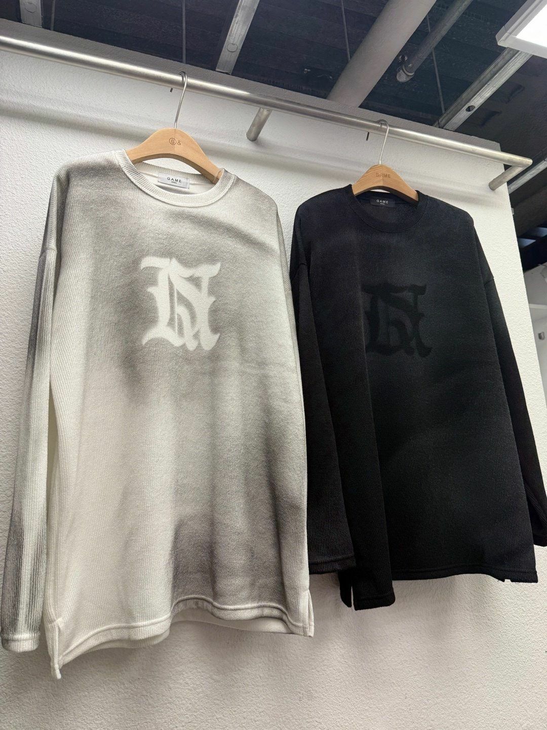 仿污圖案長袖衫 GAME-053T