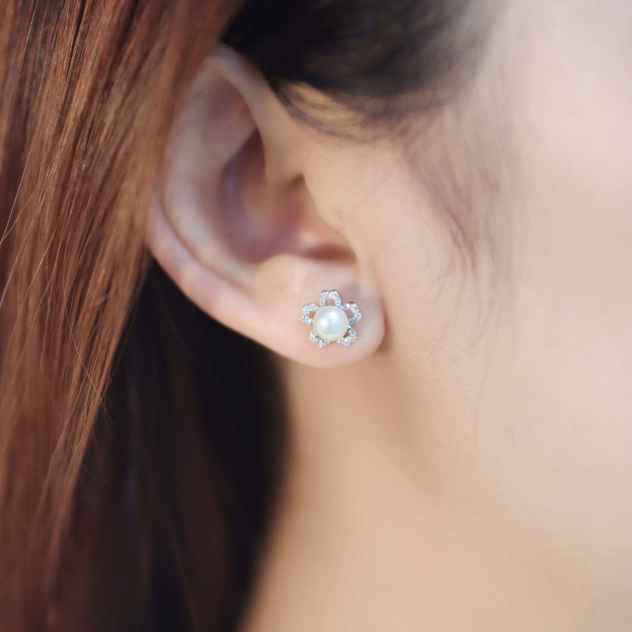 | 925純銀・珍珠 | 珍惜花語耳環 | EA0875 |