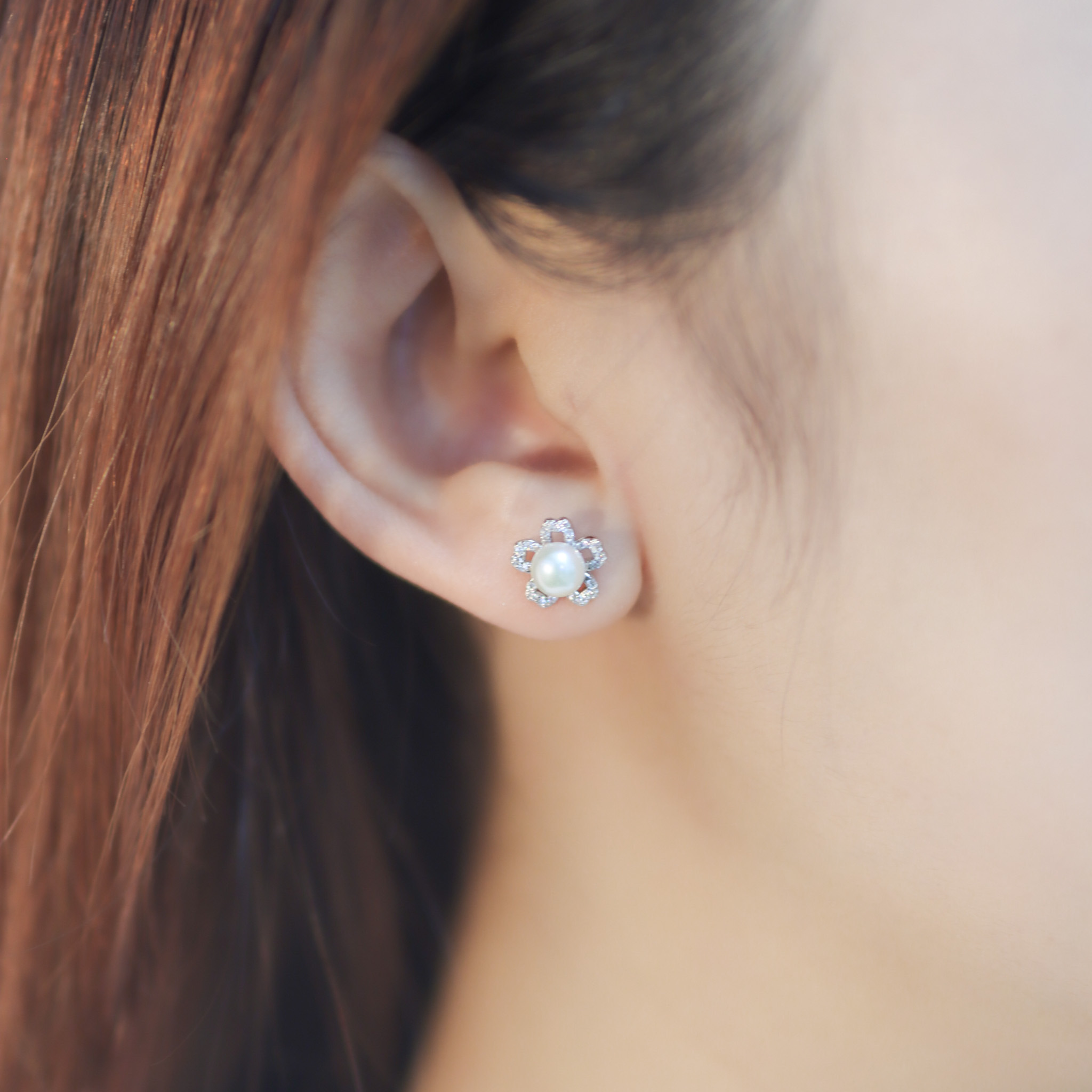 | 925純銀・珍珠 | 珍惜花語耳環 | EA0875 |