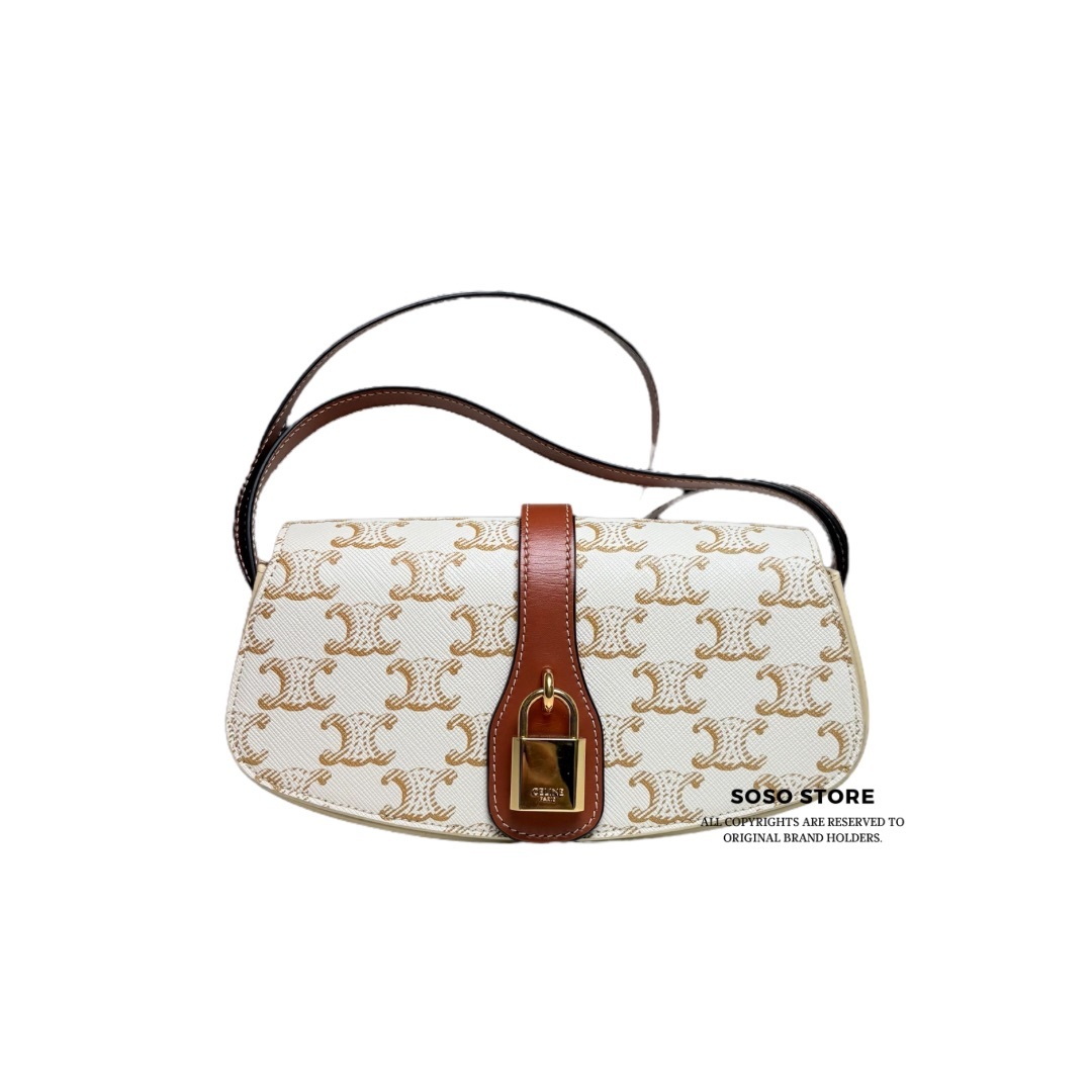 Celine Tabou Triomphe Bag - White / Ghw