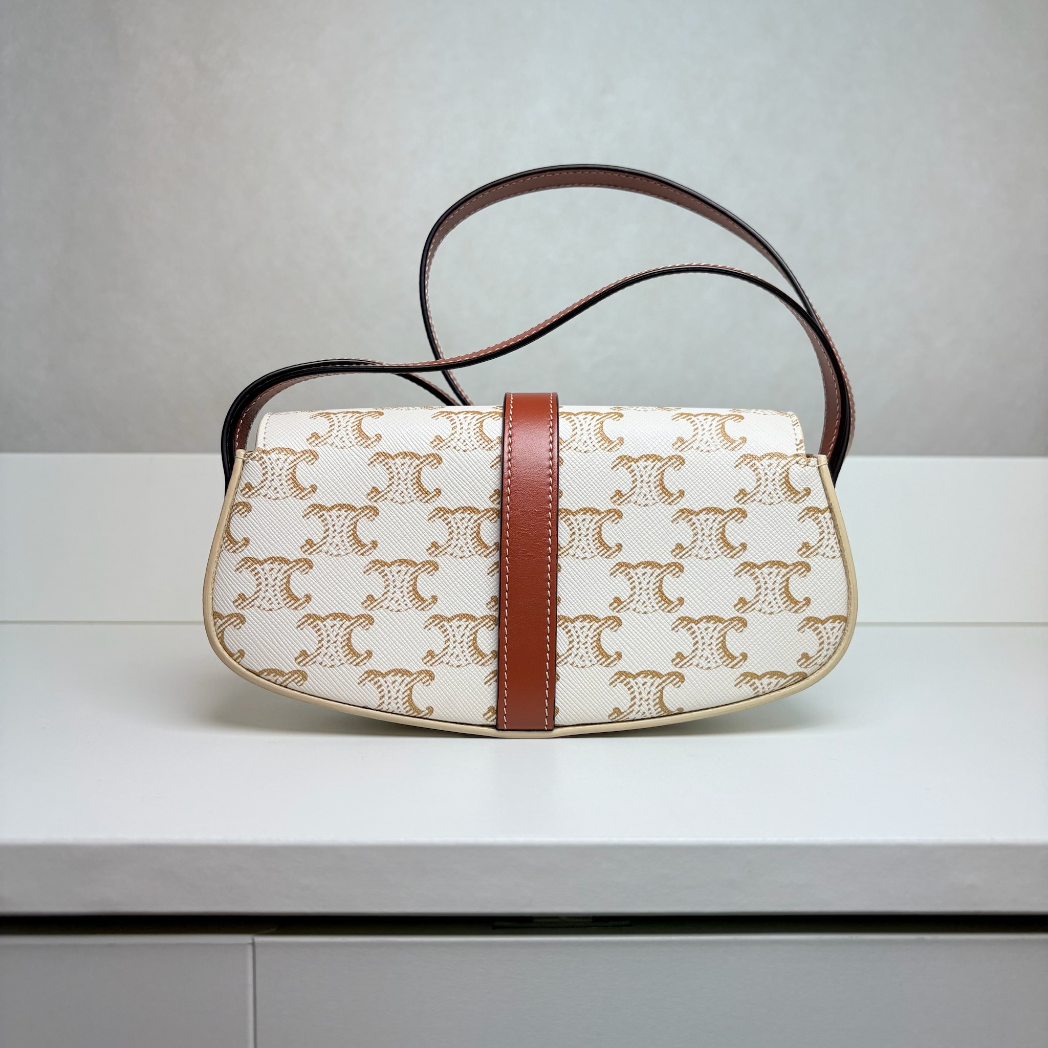 Celine Tabou Triomphe Bag - White / Ghw