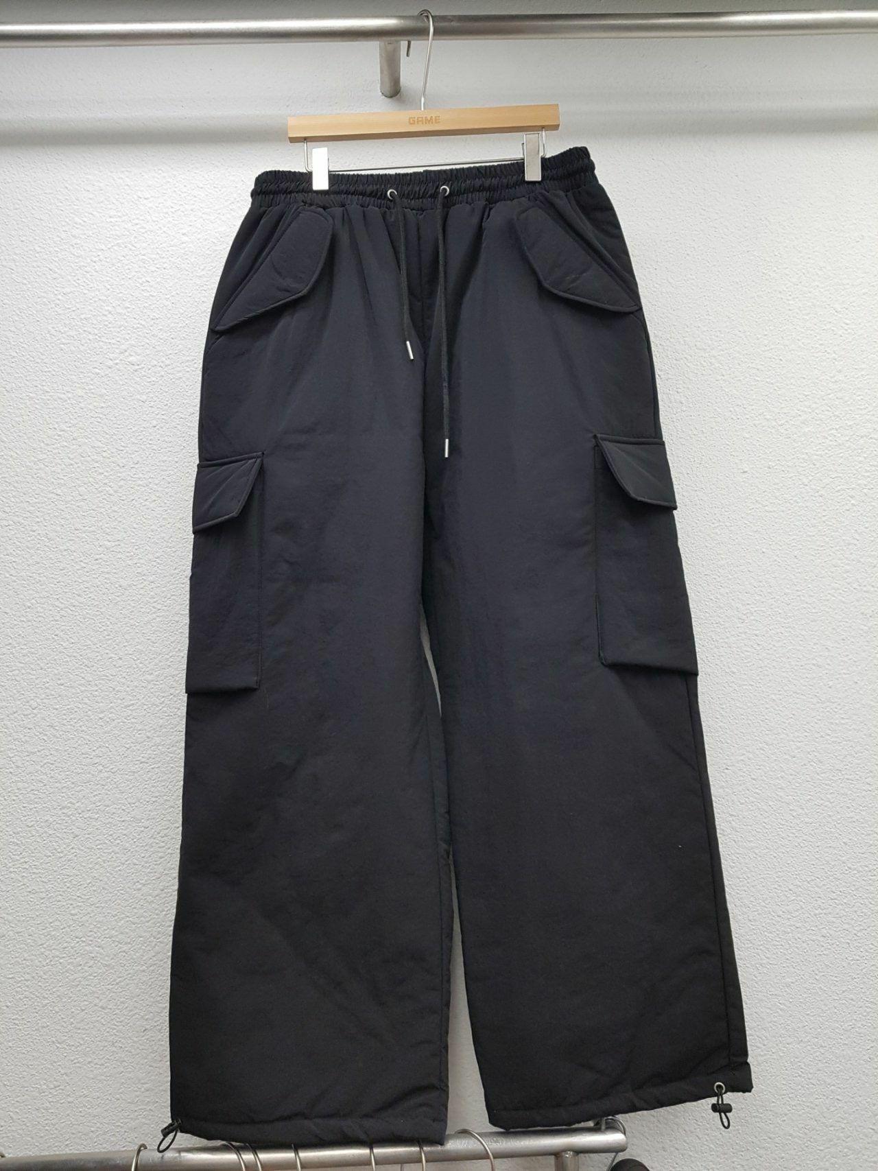 淨色可束腳工裝鬆身褲 GAME-057P