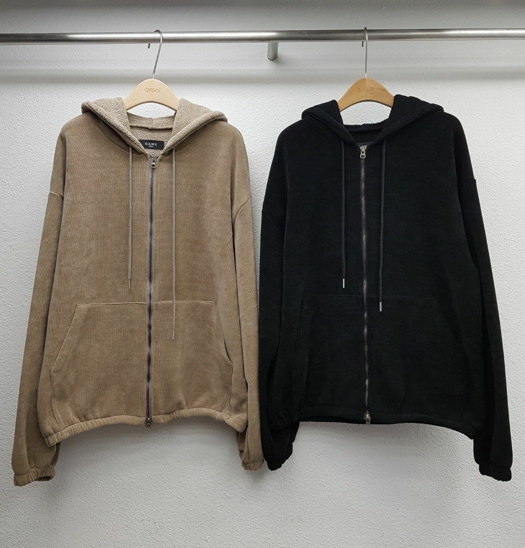 淨色連帽拉鍊外套 GAME-059JK