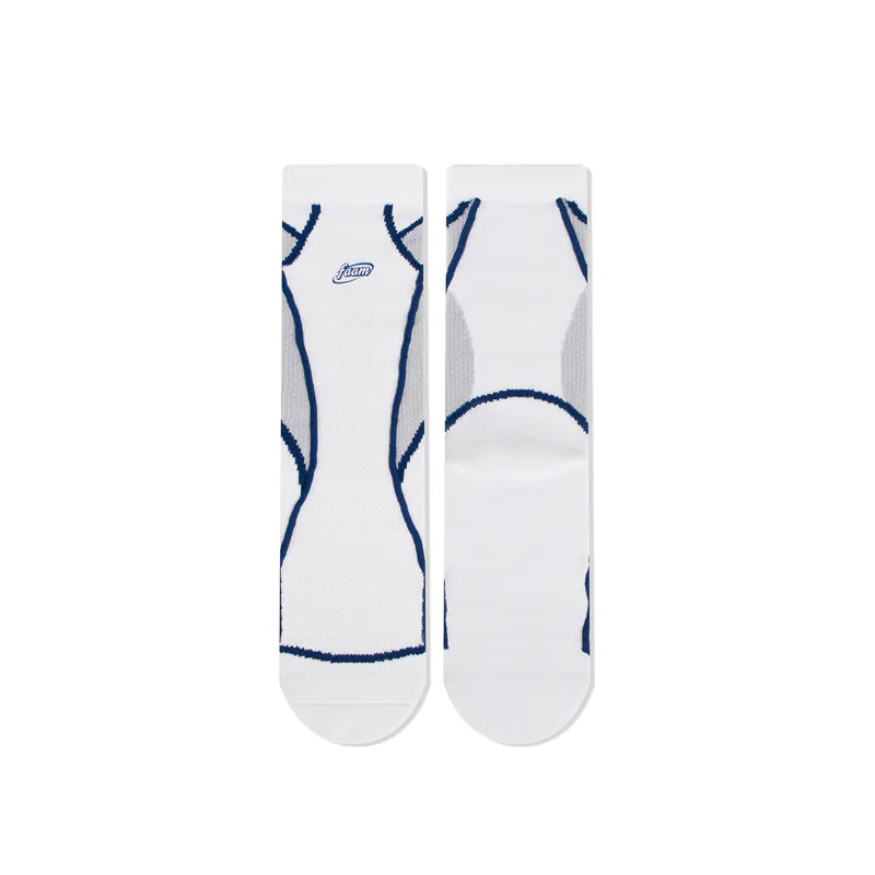 faam / Overlock Blokecore Crew socks - 拷克球衣針織高筒襪 - 白