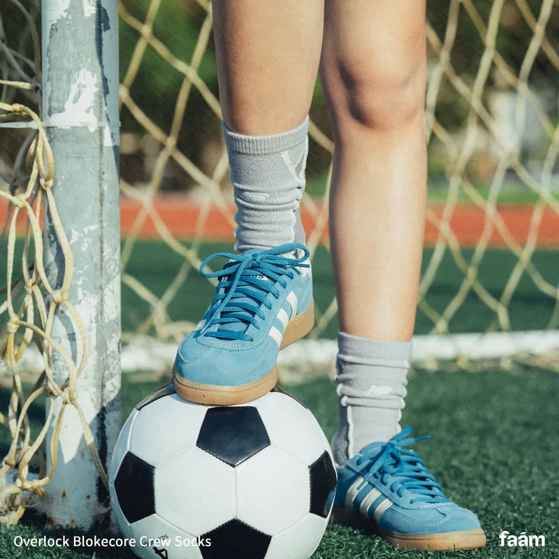 faam / Overlock Blokecore Crew socks - 拷克球衣針織高筒襪 - 灰