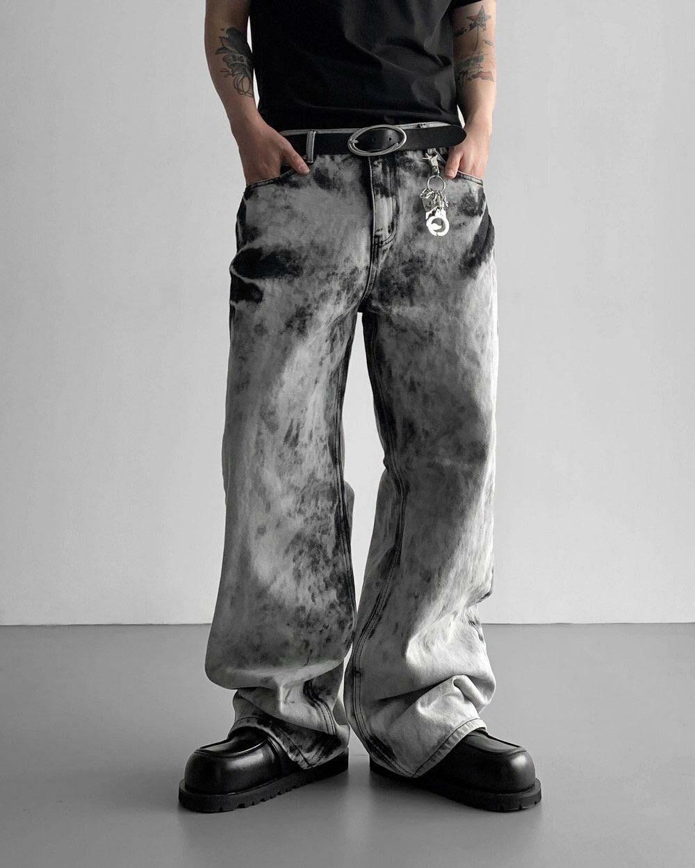 洗水紮染鬆身牛仔褲 LIL-031J