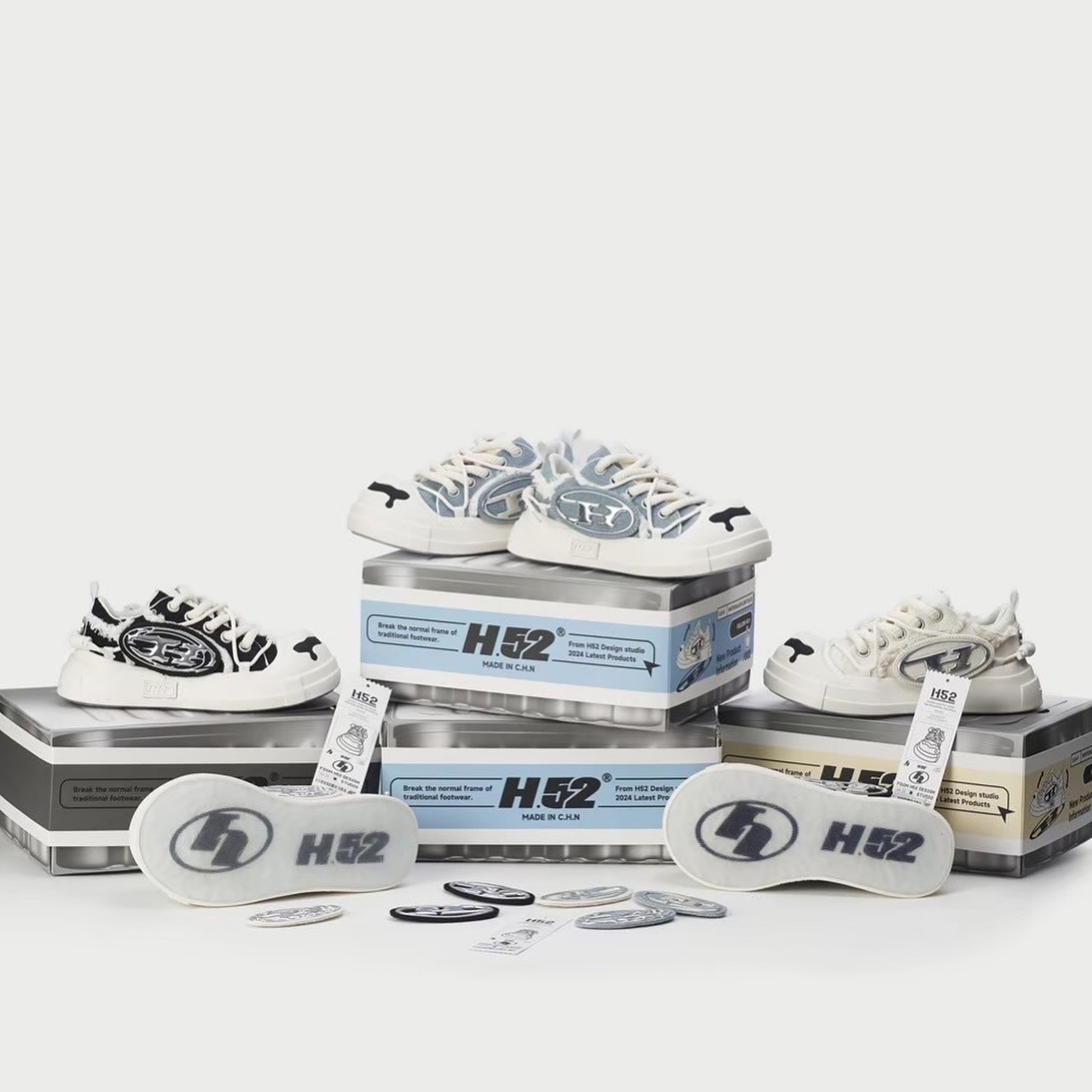 【逢甲 FUZZY】H52 二代 開口笑溶解鞋 圈圈鞋 黑白 奶白 藍白 麻繩 大頭鞋 解構鞋 奶油鞋 MMY 平民版
