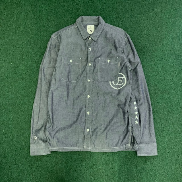 ⏱️限時優惠LIMITED TIME SALE : Uniform Experiment x CARHARTT STAR CHAMBRAY WORK LS SHIRT - INDIGO SIZE 4 IN STOCK NOW (現貨發售中)