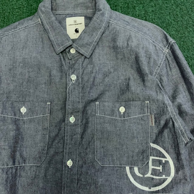 ⏱️限時優惠LIMITED TIME SALE : Uniform Experiment x CARHARTT STAR CHAMBRAY WORK LS SHIRT - INDIGO SIZE 4 IN STOCK NOW (現貨發售中)