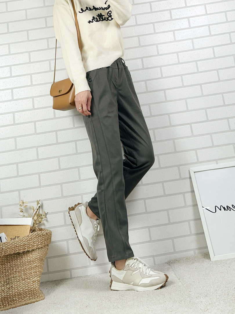 冬季給點色彩的保暖磨毛褲