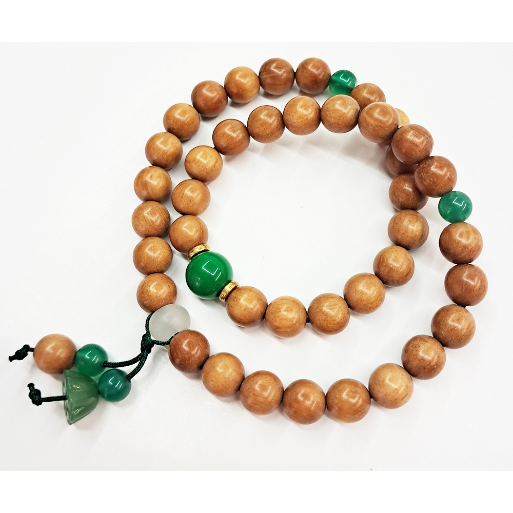 蓮蓬{東菱玉}&檀香木雙圈手珠8mm【十方】154147