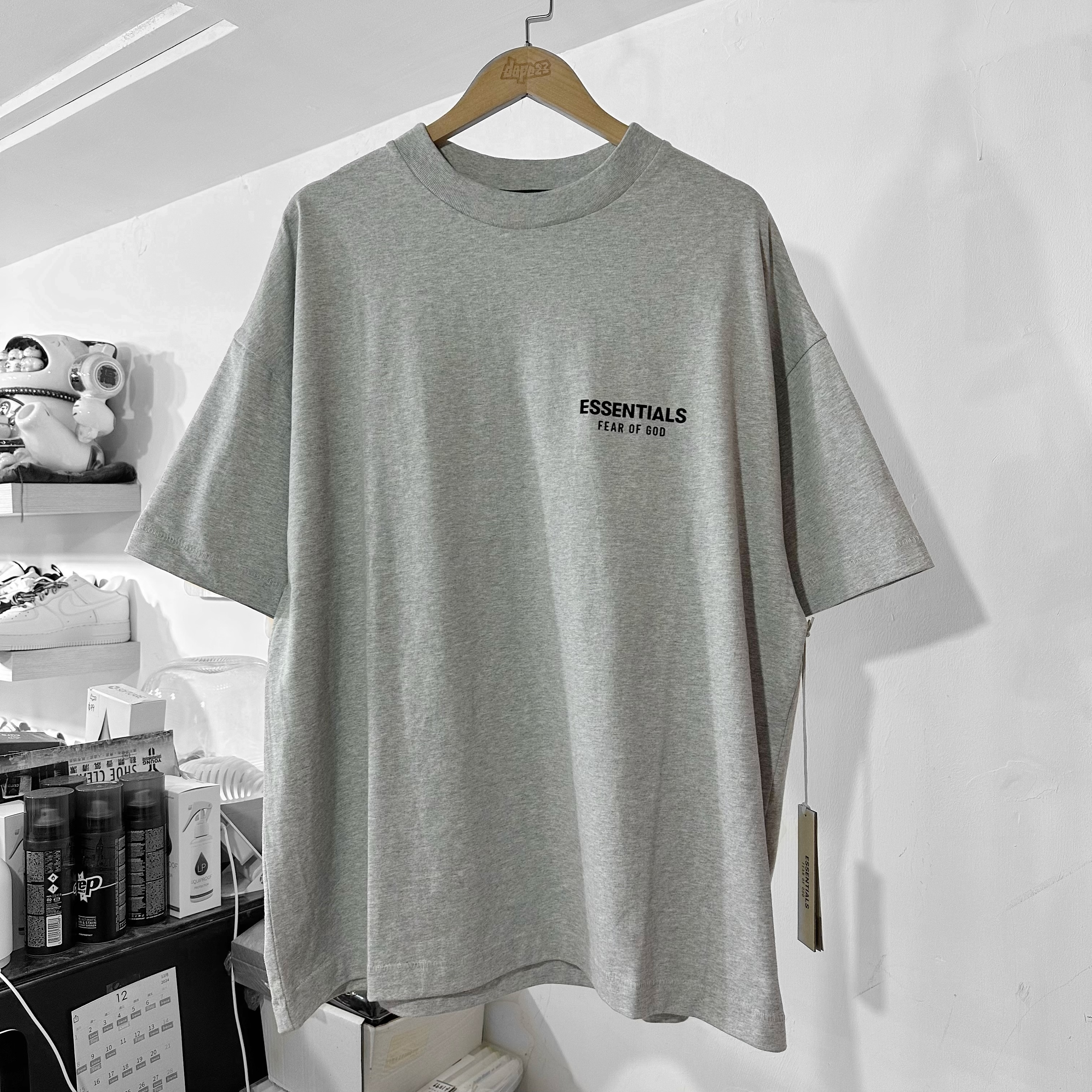 Fear of God Essentials FW24 Jersey Crewneck T-Shirt (Light Heather Gray)