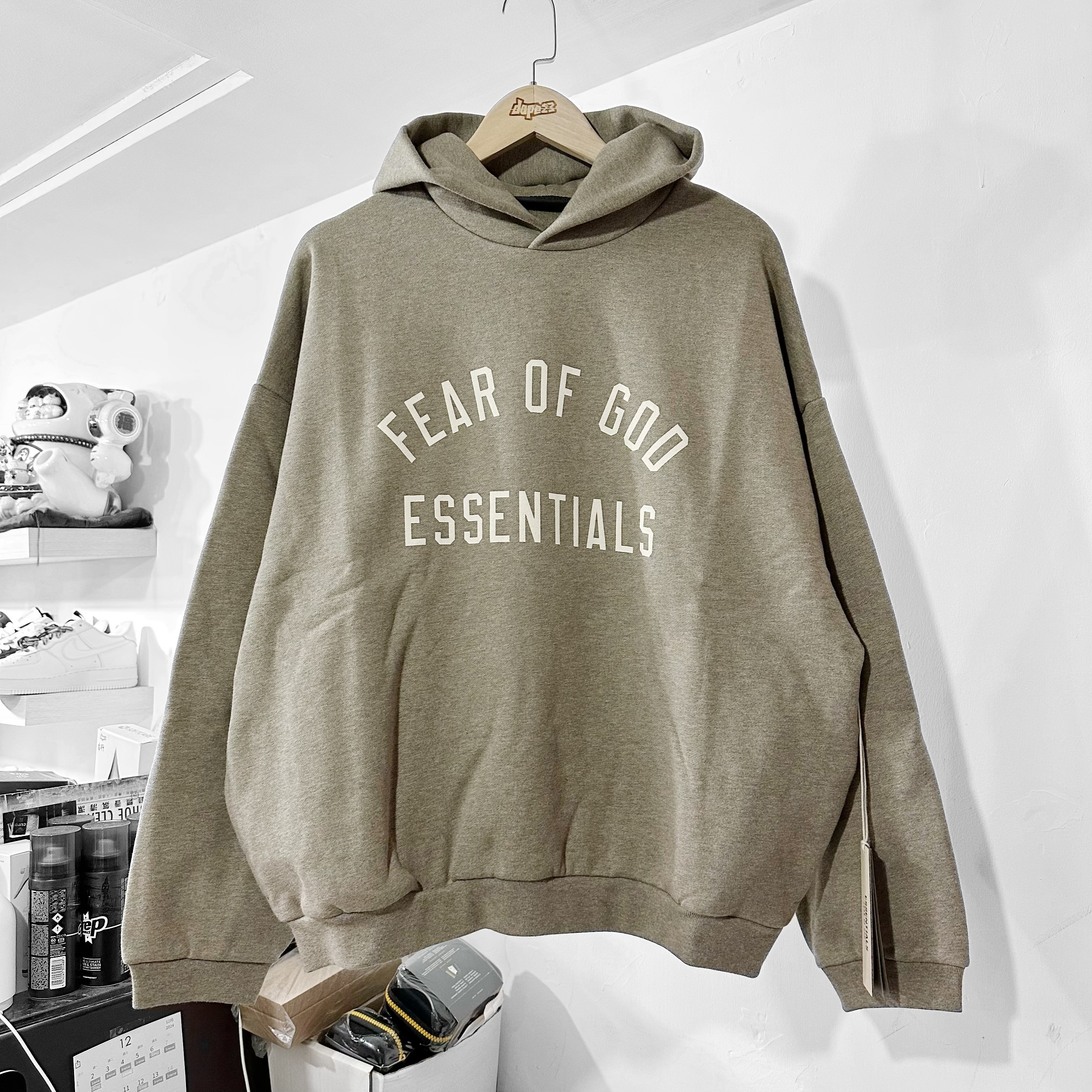 Fear of God Essentials FW24 FLEECE HOODIE  (HEATHER GREY)