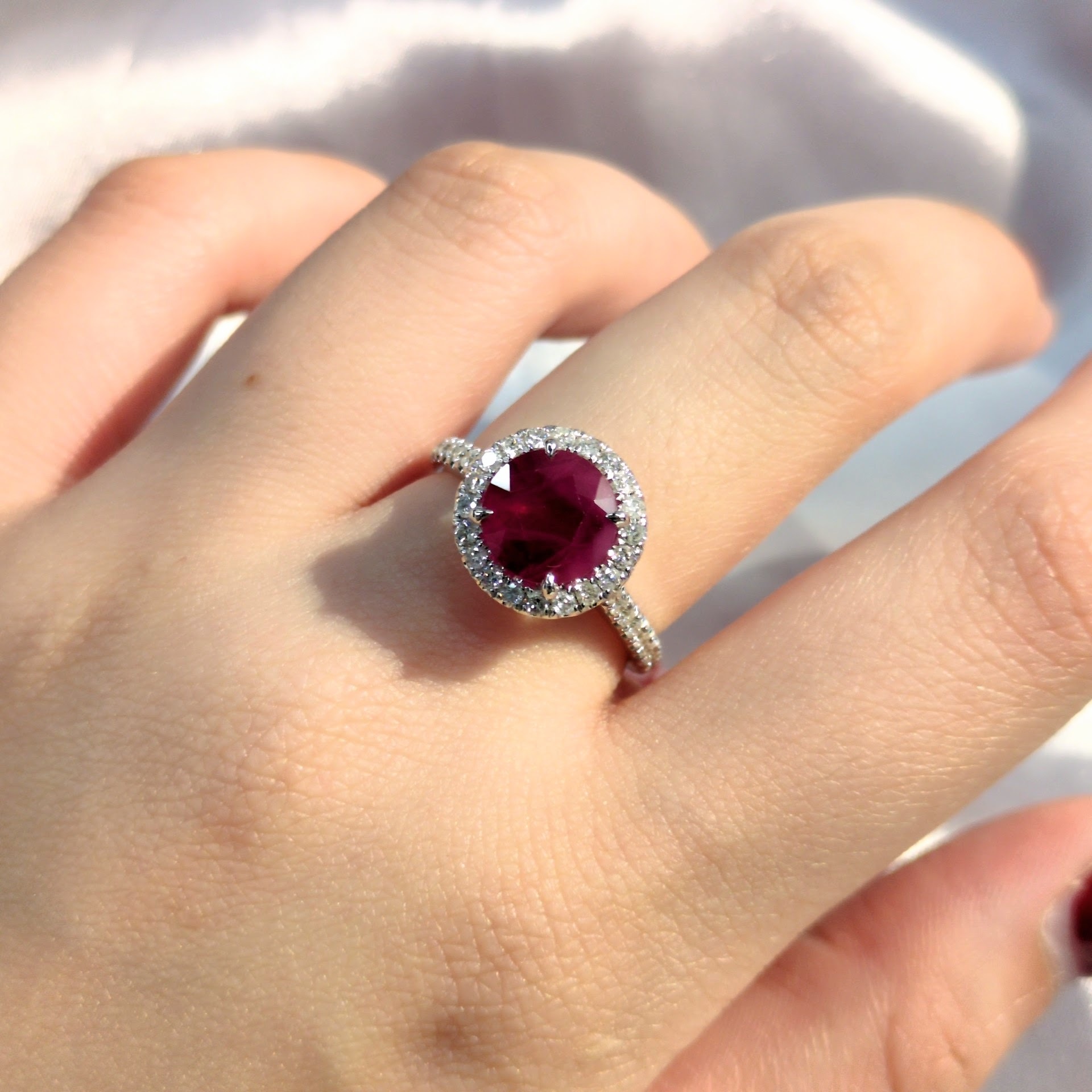18K White Gold 2.48ct Ruby and Diamond Ring