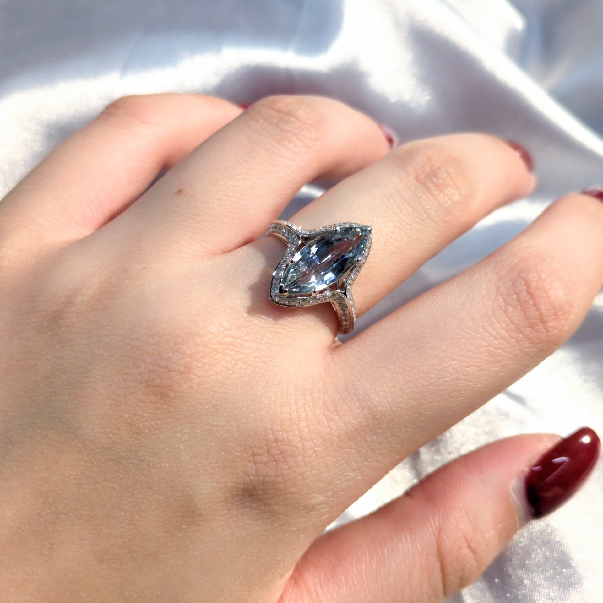 18K White Gold 3.05ct Sapphire and Diamond Ring