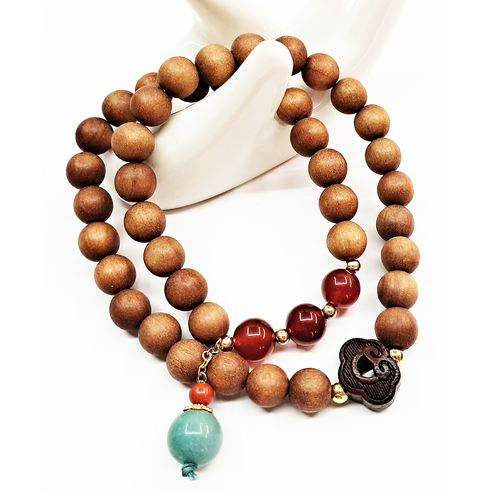 如意{黑檀}&檀香木雙圈手珠8mm【十方】154149