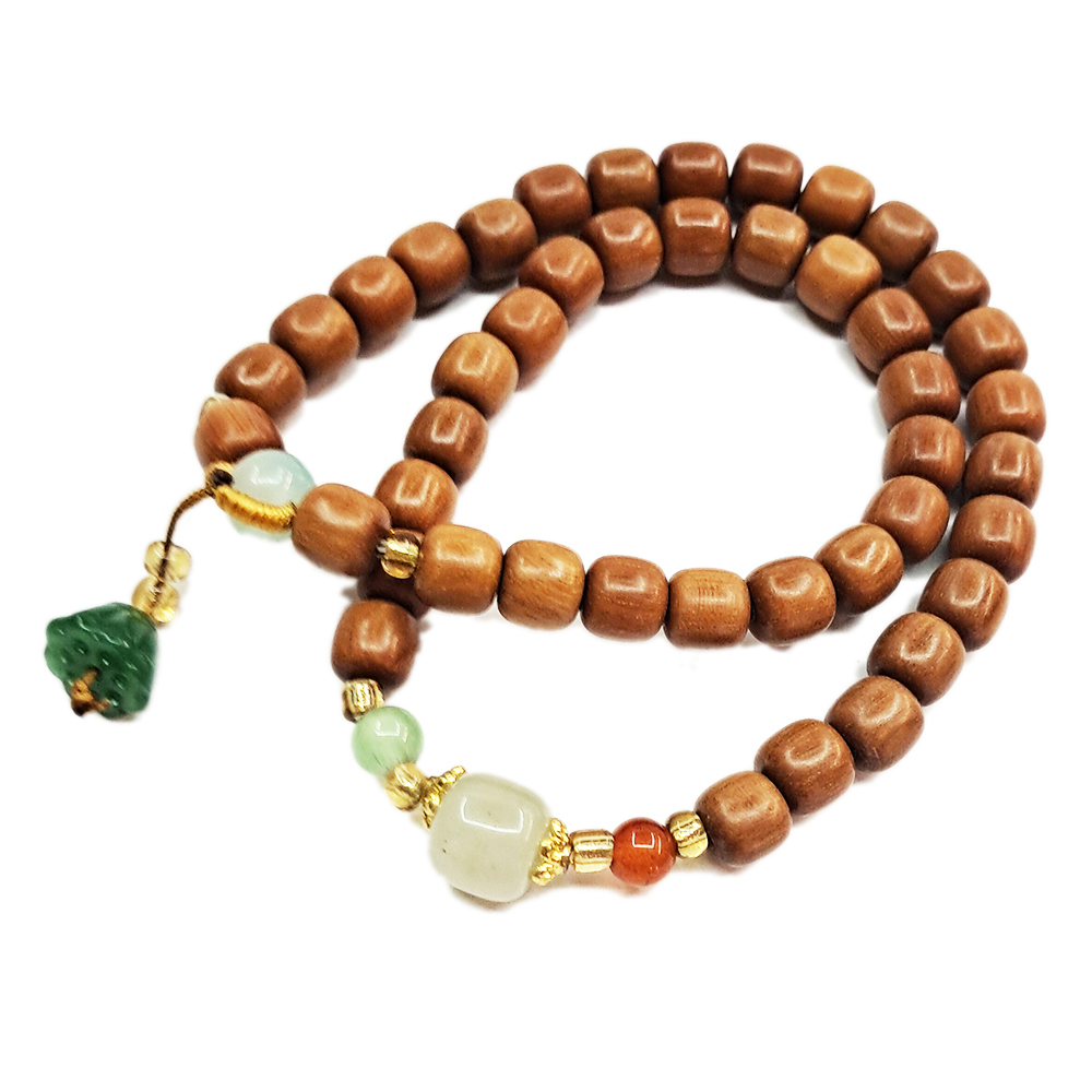 蓮蓬{東菱玉}&檀香木雙圈手珠8mm【十方】154150