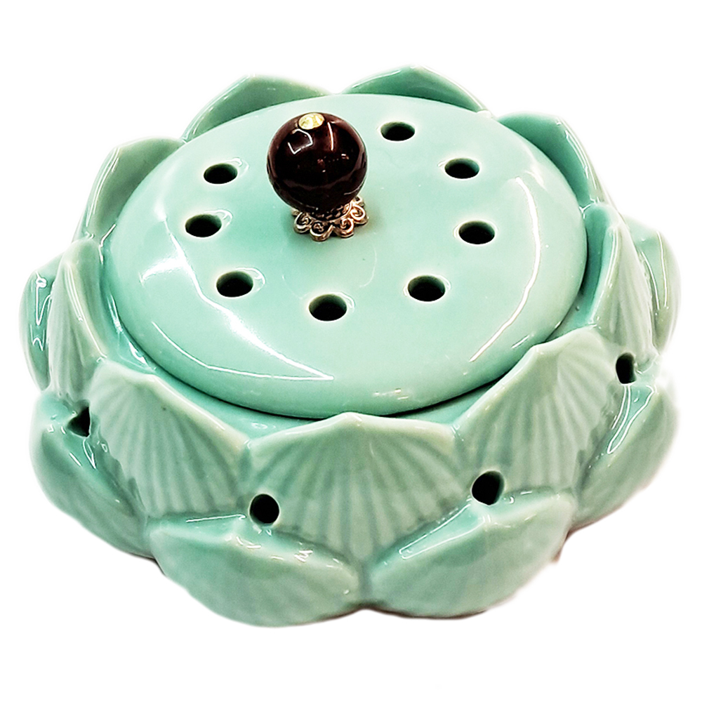 蓮花{青瓷}淨香爐【十方】154154