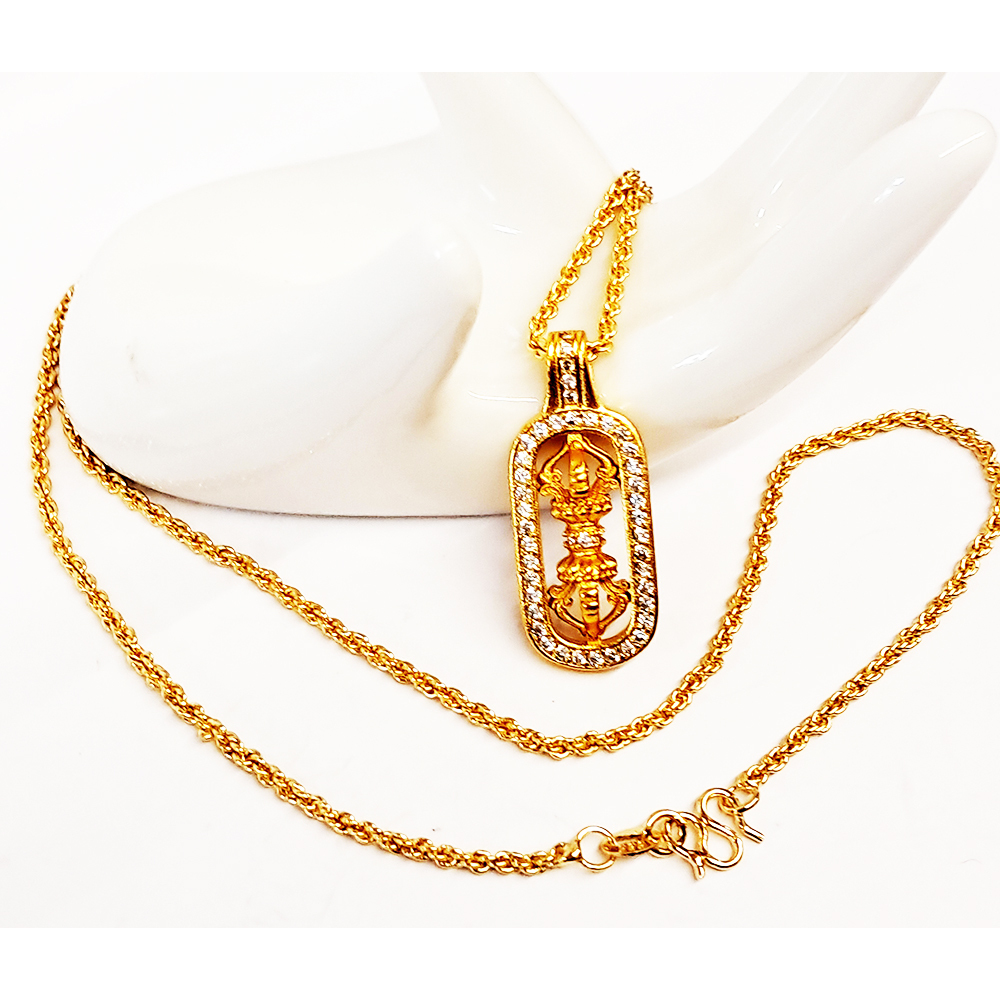 金剛杵轉運鑲水鑽項鍊【十方】154177