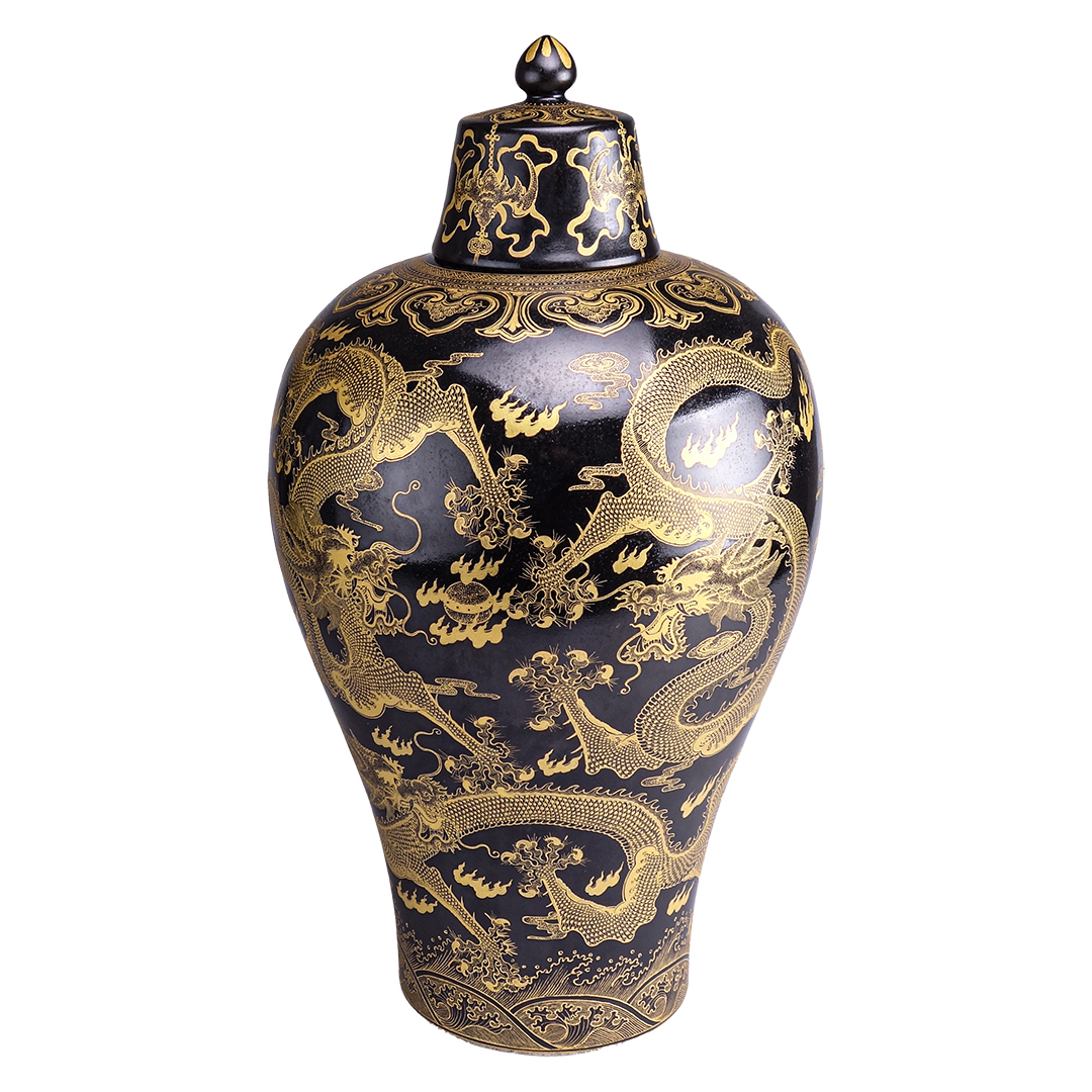 中国 大清乾隆年製 色絵漢詩鳥果実文 天球瓶 V 5540 工芸品