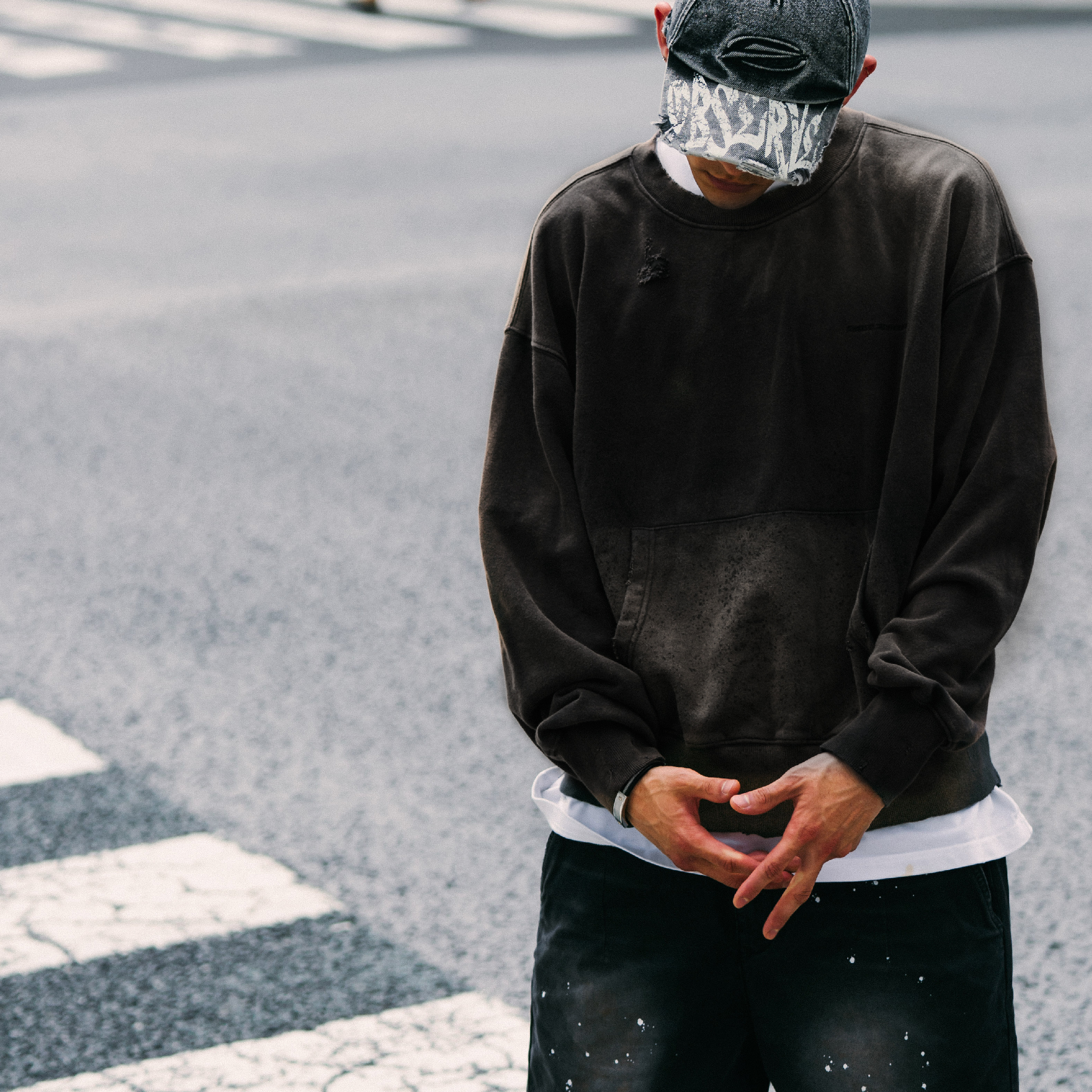 SENSE Distressed Crew Neck [M24-50]