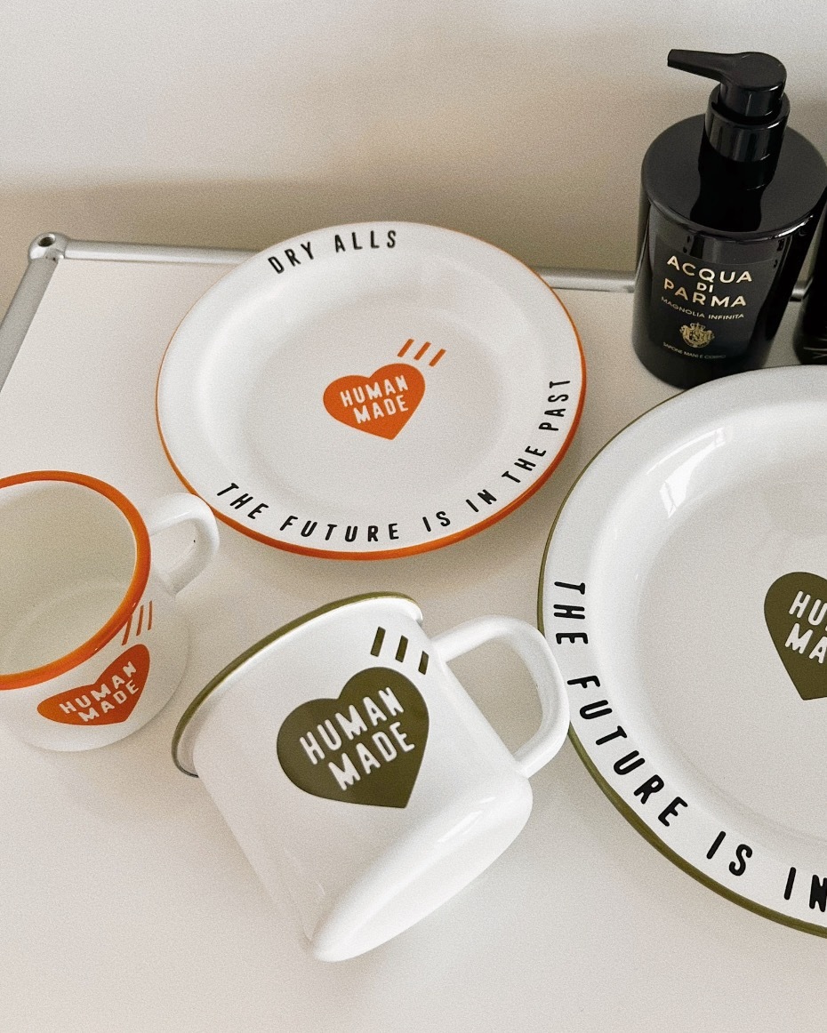 Human Made Enamel 愛心 琺瑯瓷 餐盤 馬克杯 橘色 軍綠