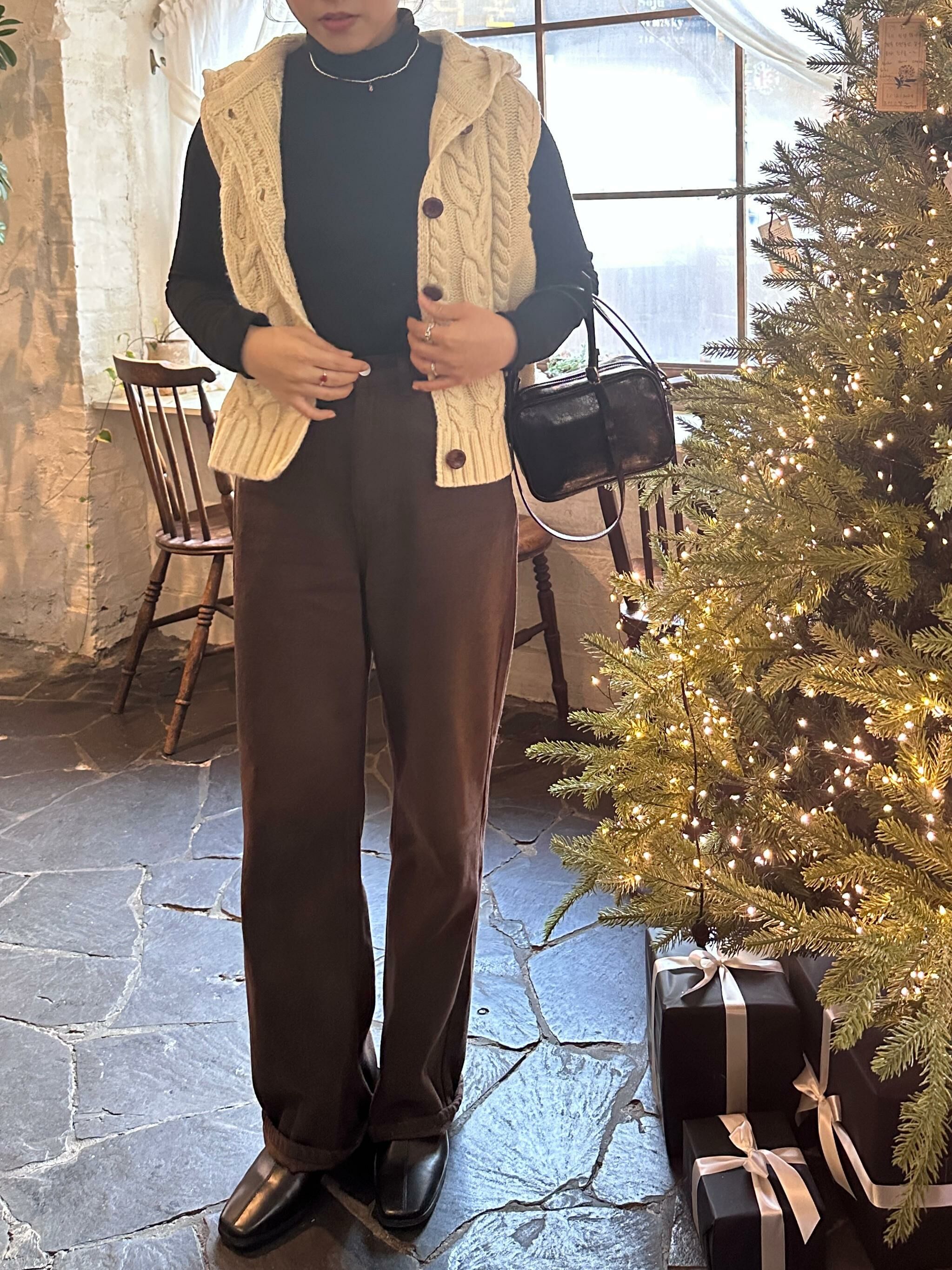 #228N328 Seoul soft&warm冬日質感直筒褲