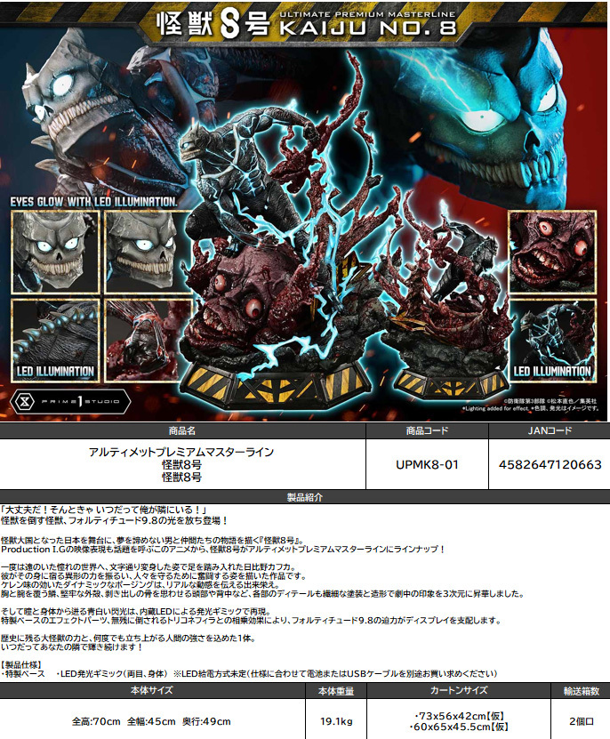 「ACG.GO」「預購」Prime 1 Studio Ultimate Premium Masterline 怪獸8號 Figure