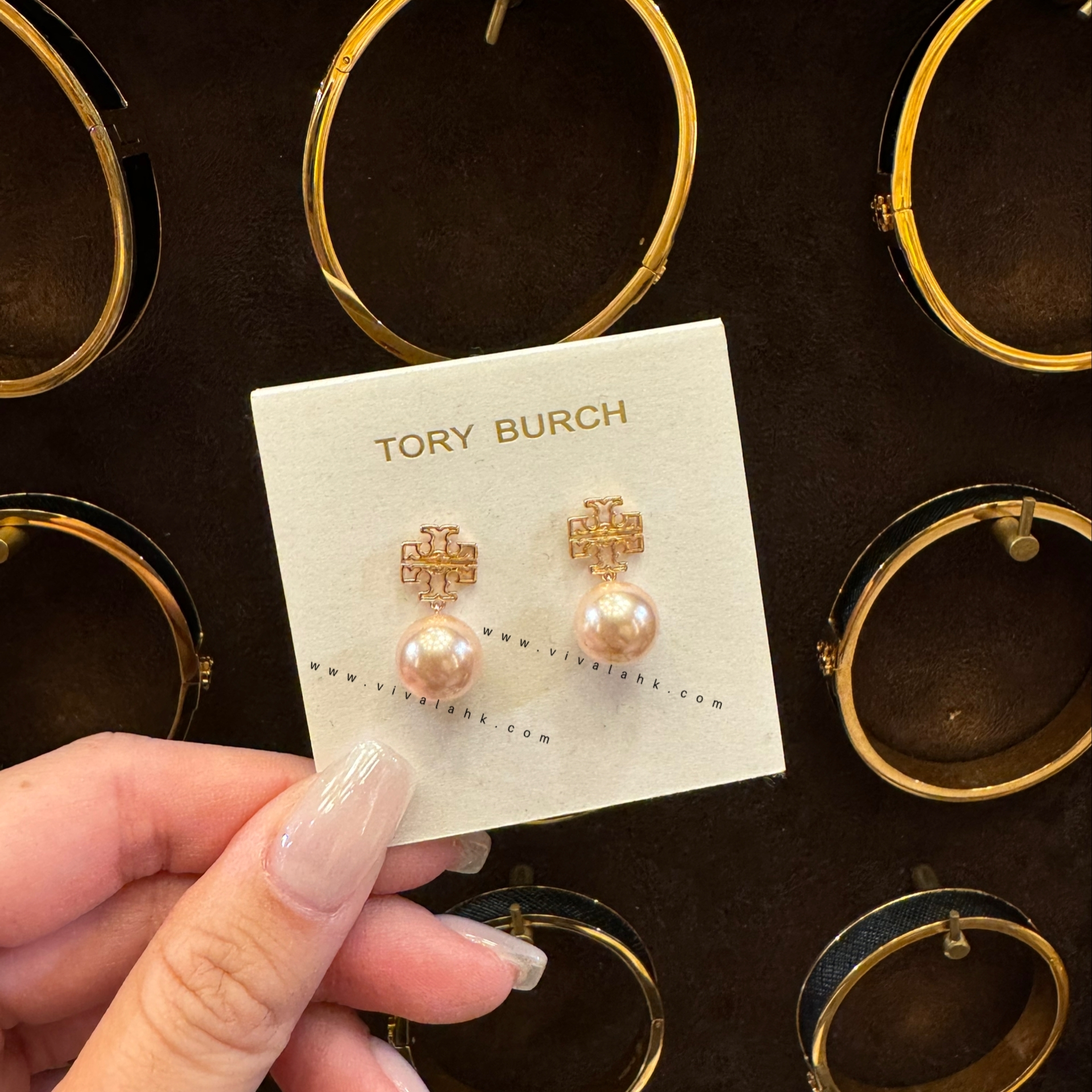 Tory Burch - Britten 珍珠吊墜耳環 (158186)