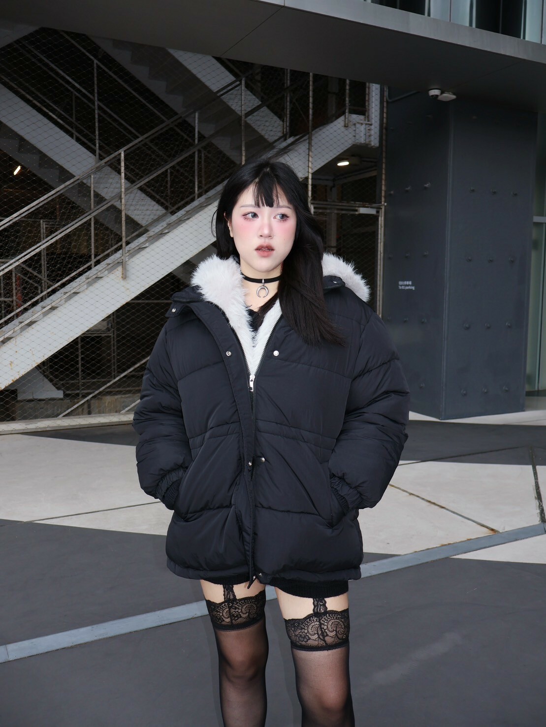 超保暖毛毛帽馬卡龍羽絨外套