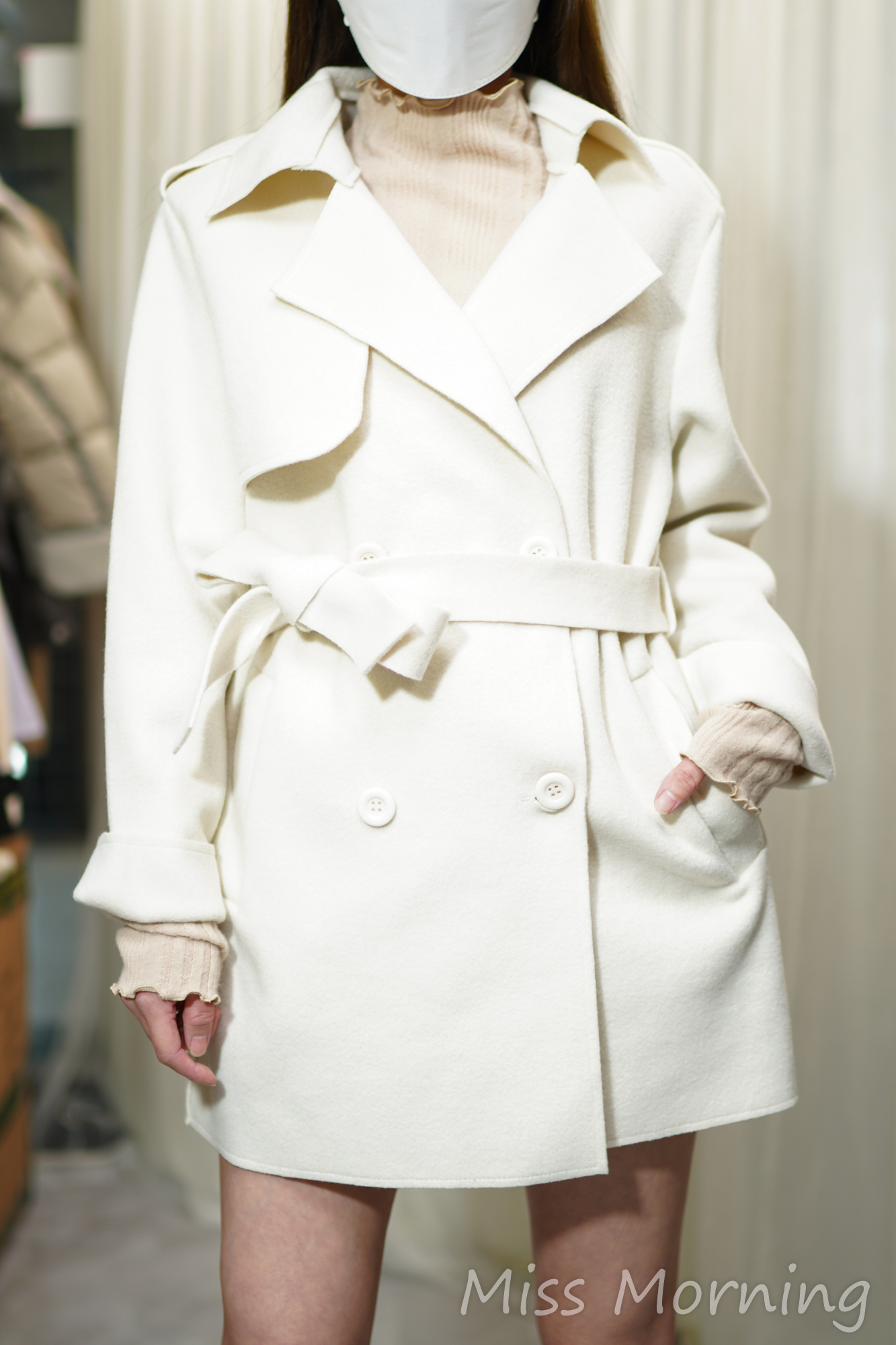 60% wool中長外套(14364)