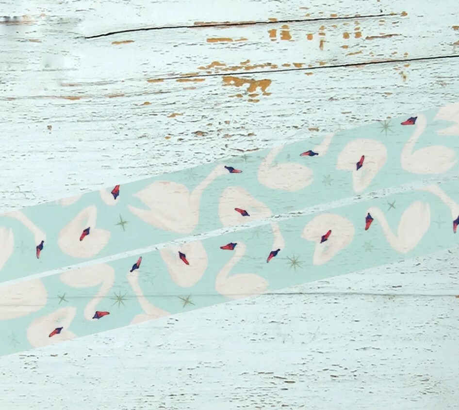 Round top washi tape - Insomia Design - Swan Winter
