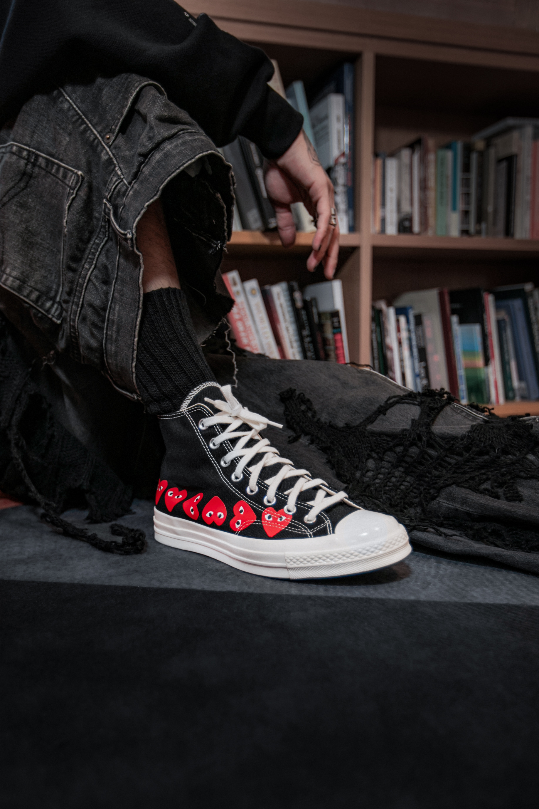 NI-SENSE 】Converse x CDG 高筒滿版愛心⎯ (黑A08147C) (白A08148