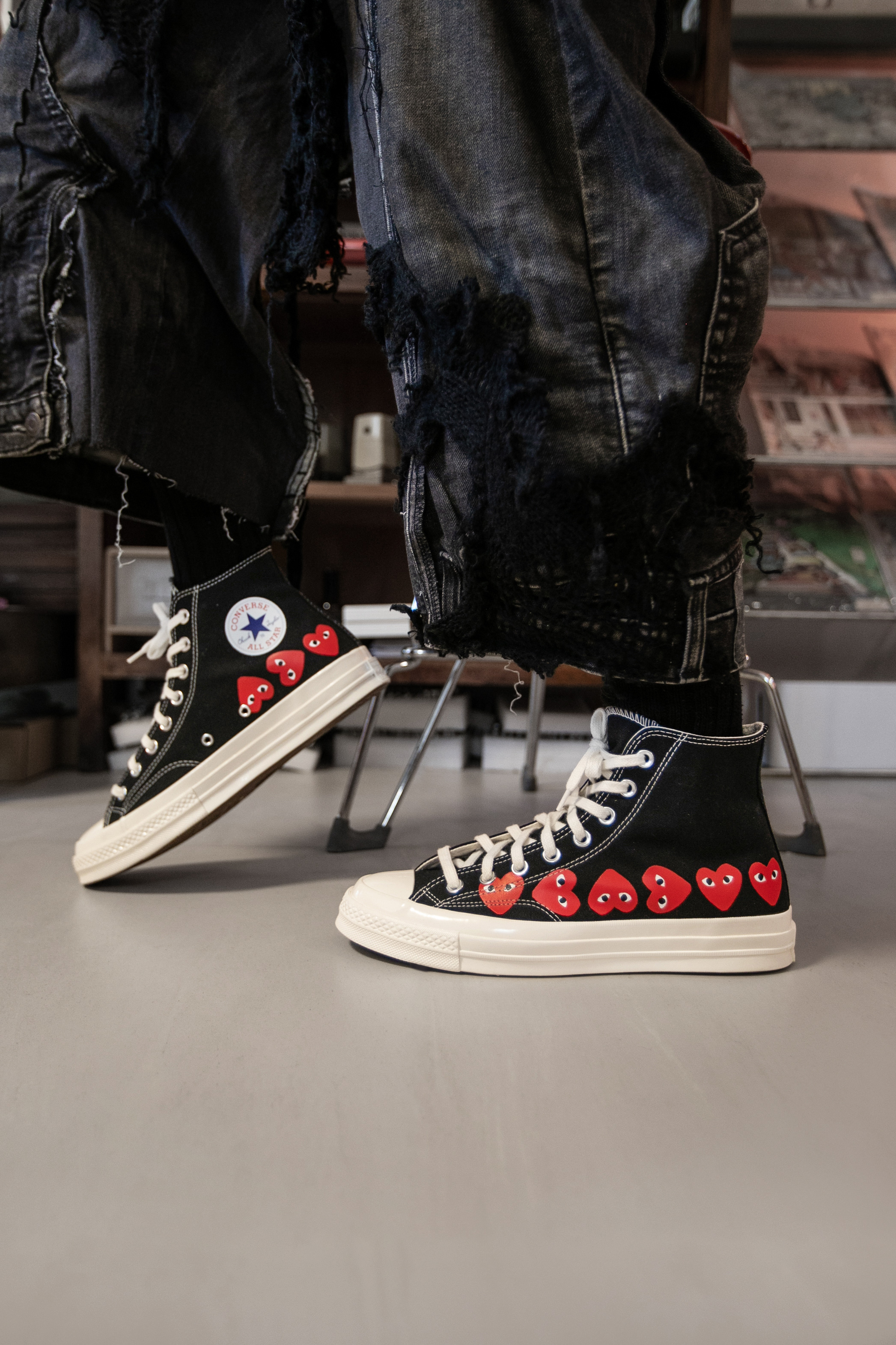 NI-SENSE 】Converse x CDG 高筒滿版愛心⎯ (黑A08147C) (白A08148 NI-SENSE 】Converse x CDG 高筒滿版愛心⎯ (黑A08147C) (白A08148