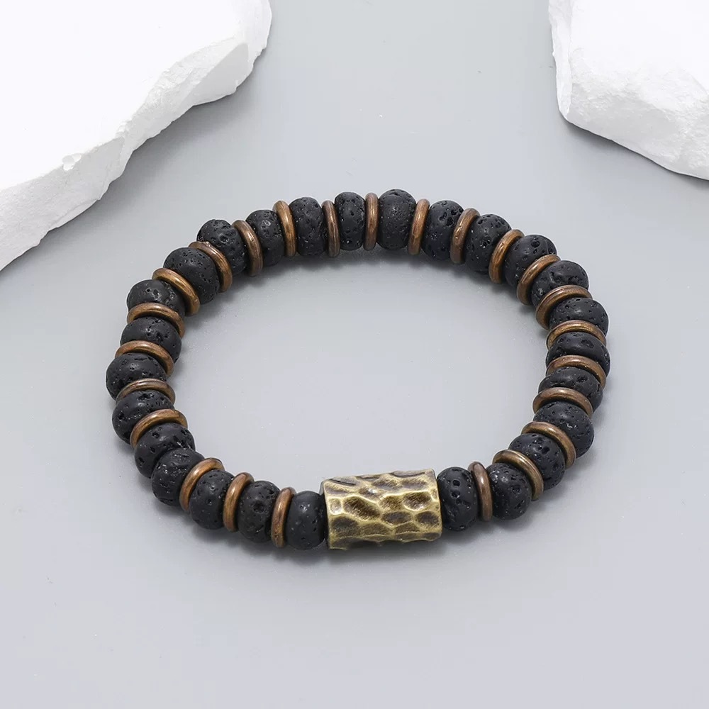 黑色火山石手環