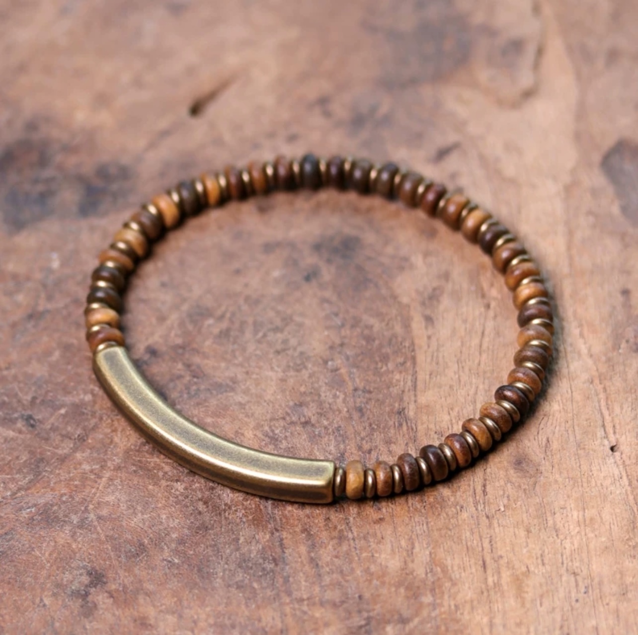 復古綠檀木手環