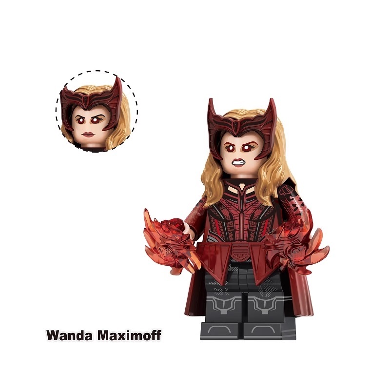 Wanda Scarlet Witch Avengers Custom Marvel Minifigs Minifigures Fit Lego TV1062