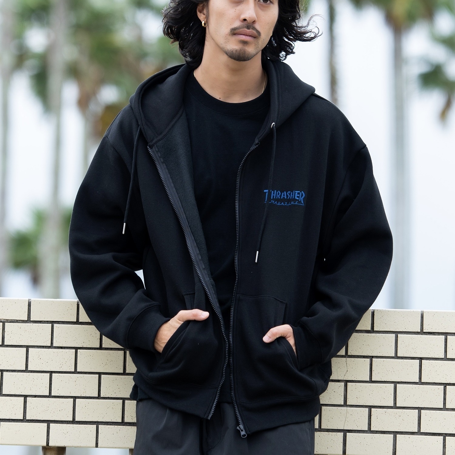 Thrasher JP Embroidery Logo Full Zip Hoodie
