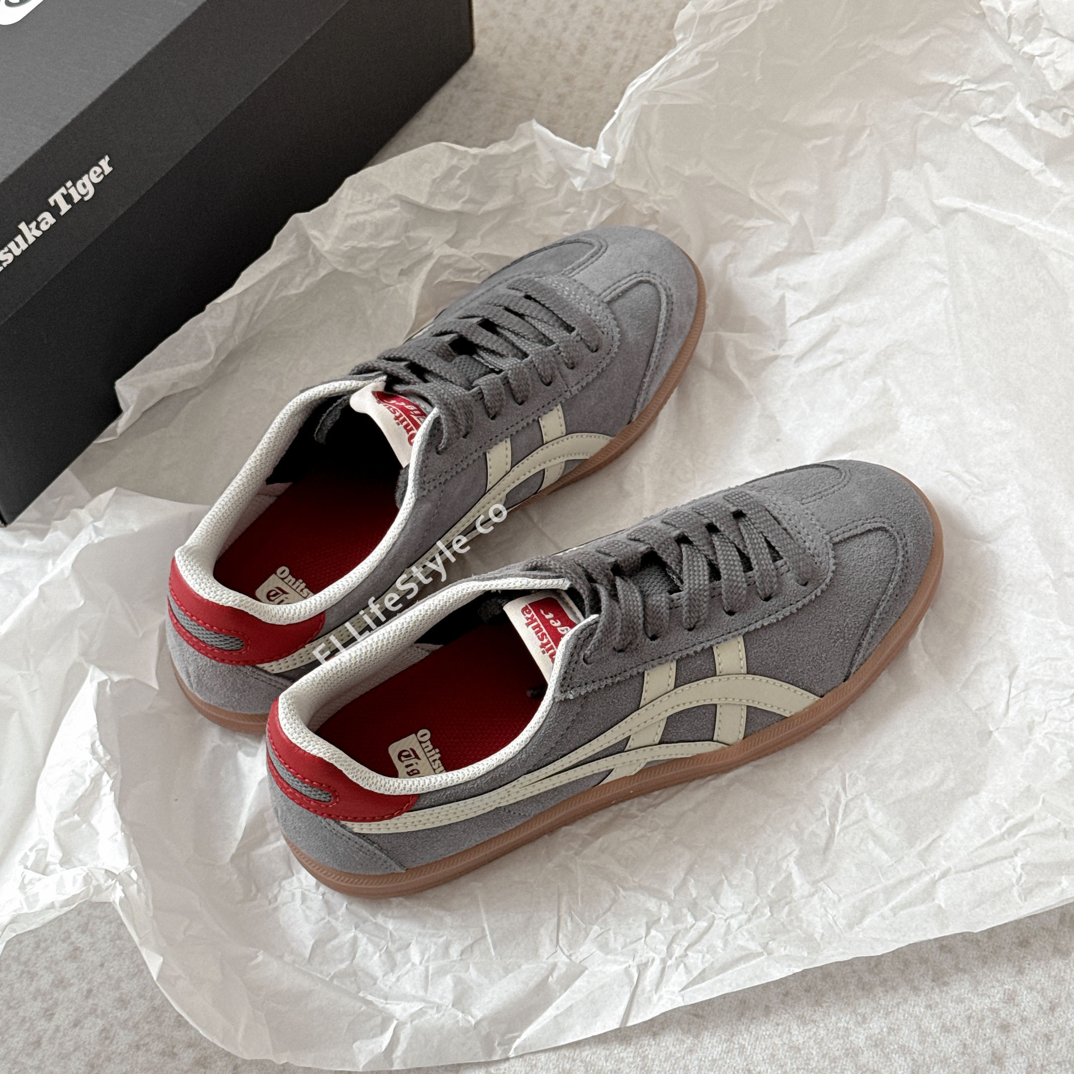 🇯🇵 Onitsuka Tiger Tokuten 鬼塚虎 德訓鞋 灰酒紅 奶油白 焦糖底 麂皮 1183C430-020 日版 / 預購