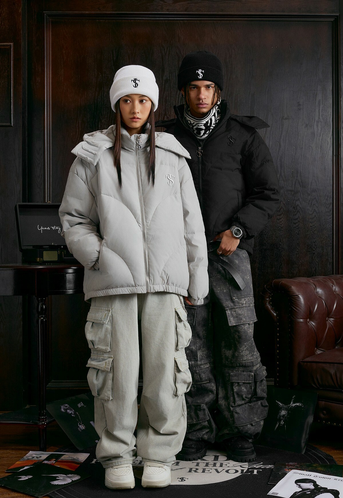 STK SmallTownKid 刺繡解構 羽絨外套