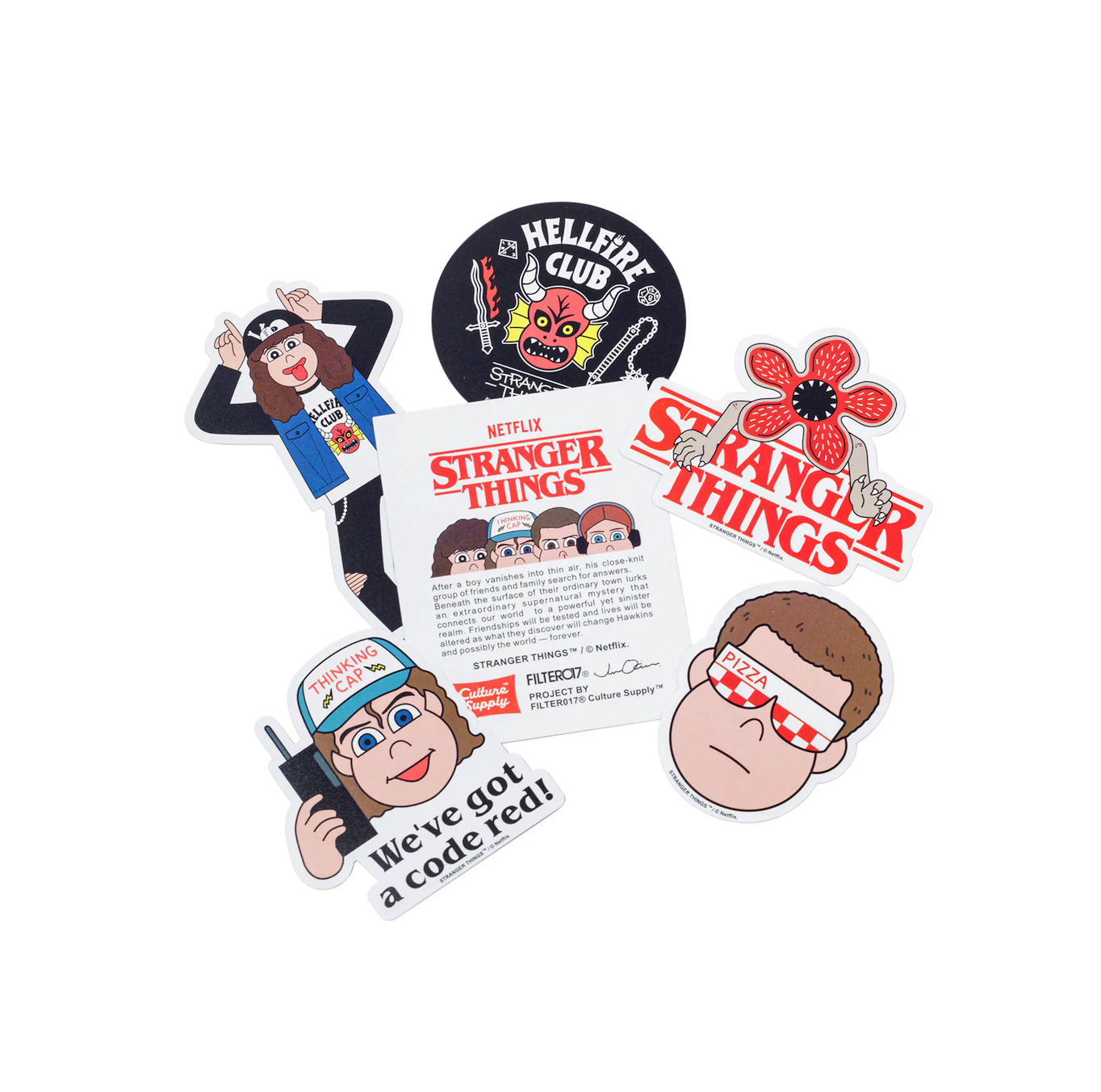 【現貨】FILTER017® X Stranger Things X Jun Oson Stickers Pack - B / 怪奇物語貼紙包B組(6入)